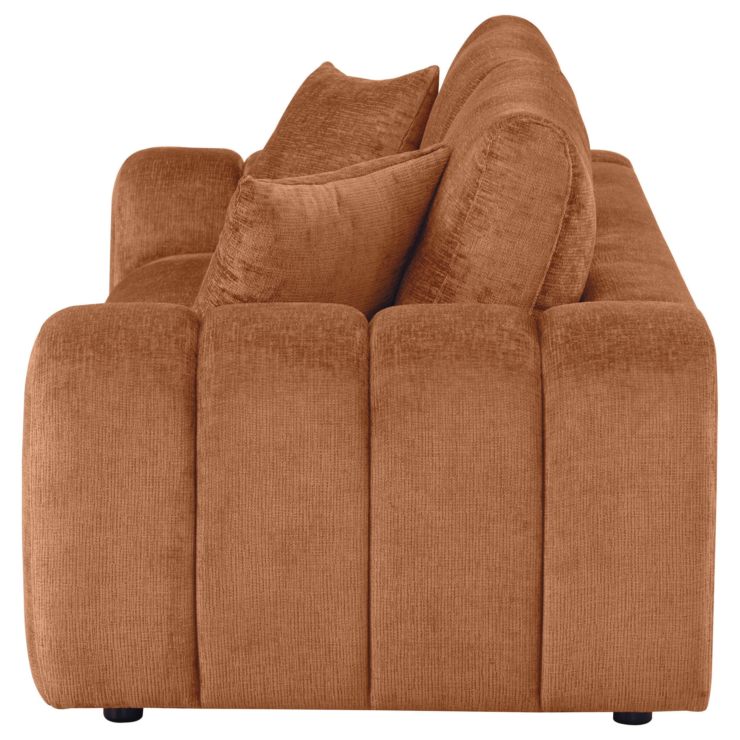  Coaster Furniture Burnett 504951 Chenille Upholstered Wide Arm Sofa - Burnt Orange IMAGE 2