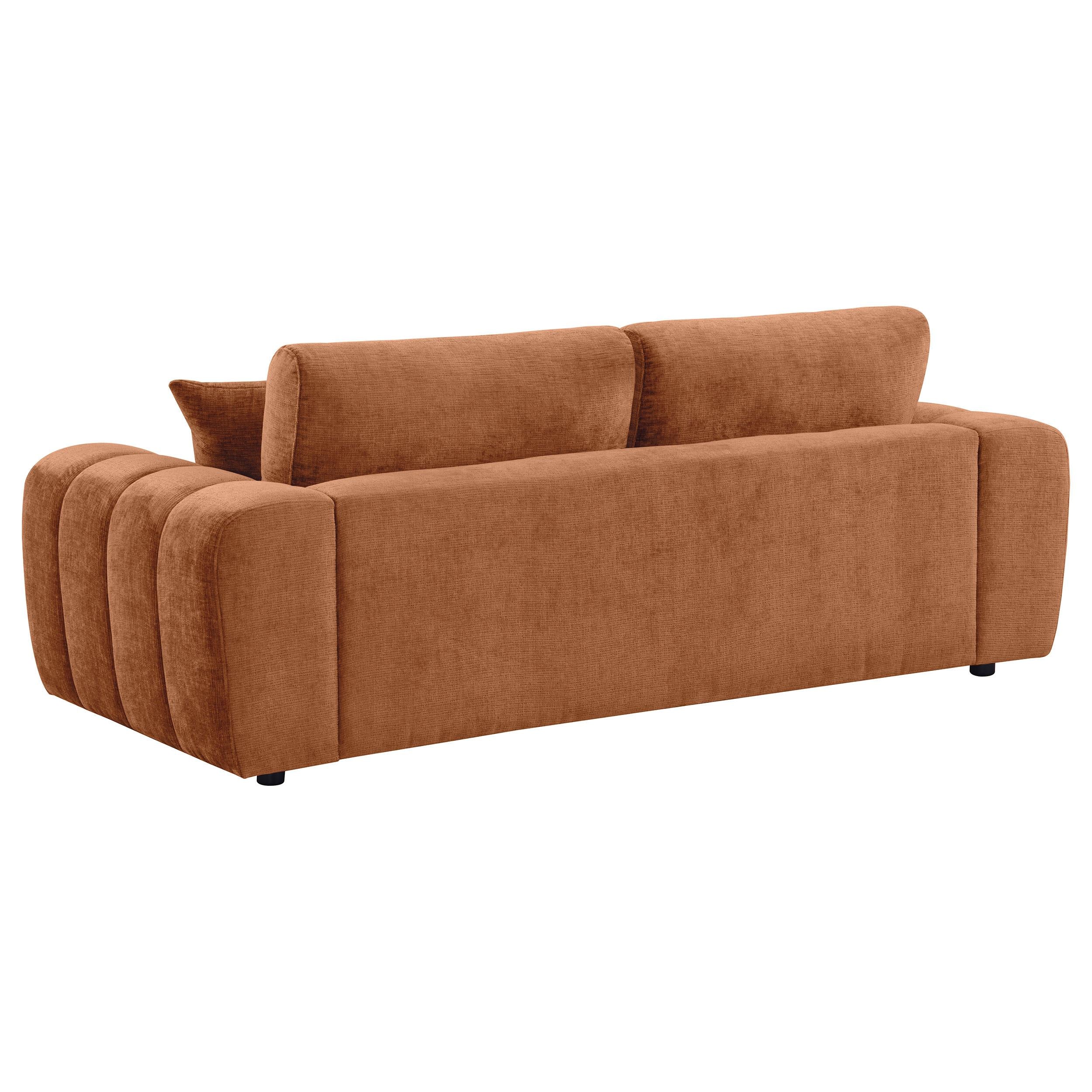  Coaster Furniture Burnett 504951 Chenille Upholstered Wide Arm Sofa - Burnt Orange IMAGE 5