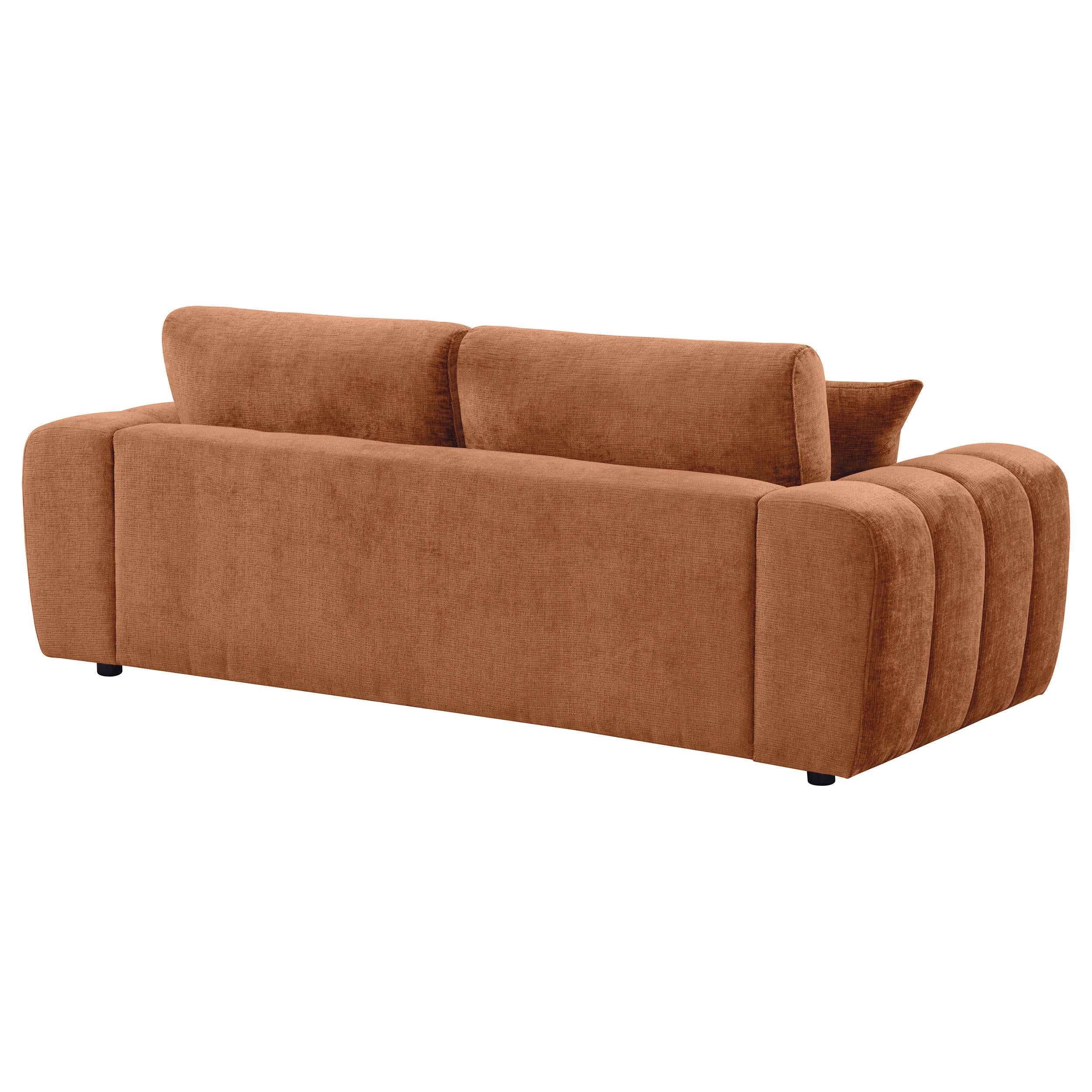  Coaster Furniture Burnett 504951 Chenille Upholstered Wide Arm Sofa - Burnt Orange IMAGE 8