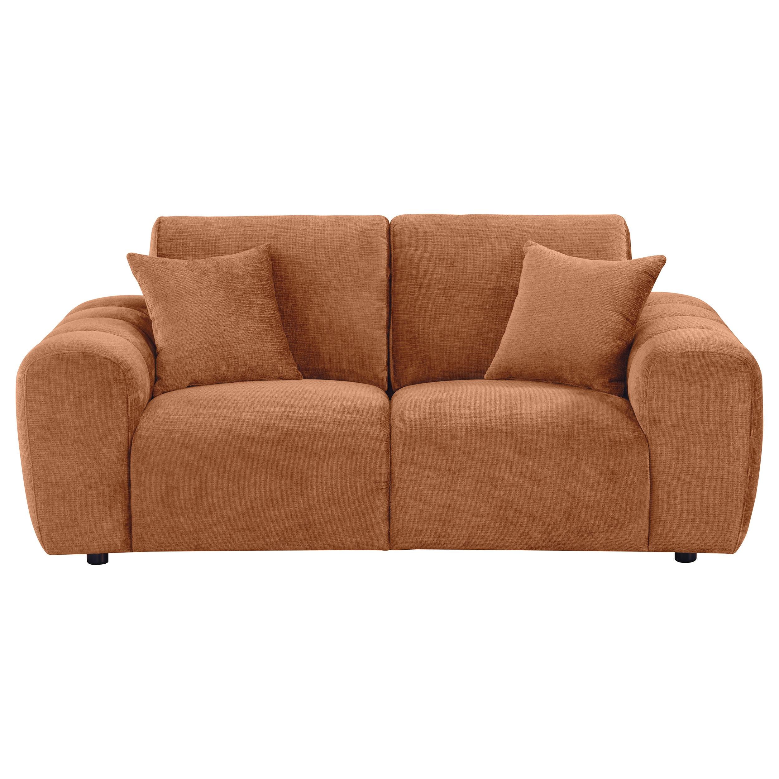  Coaster Furniture Burnett 504952 Chenille Upholstered Wide Arm Loveseat - Burnt Orange IMAGE 10
