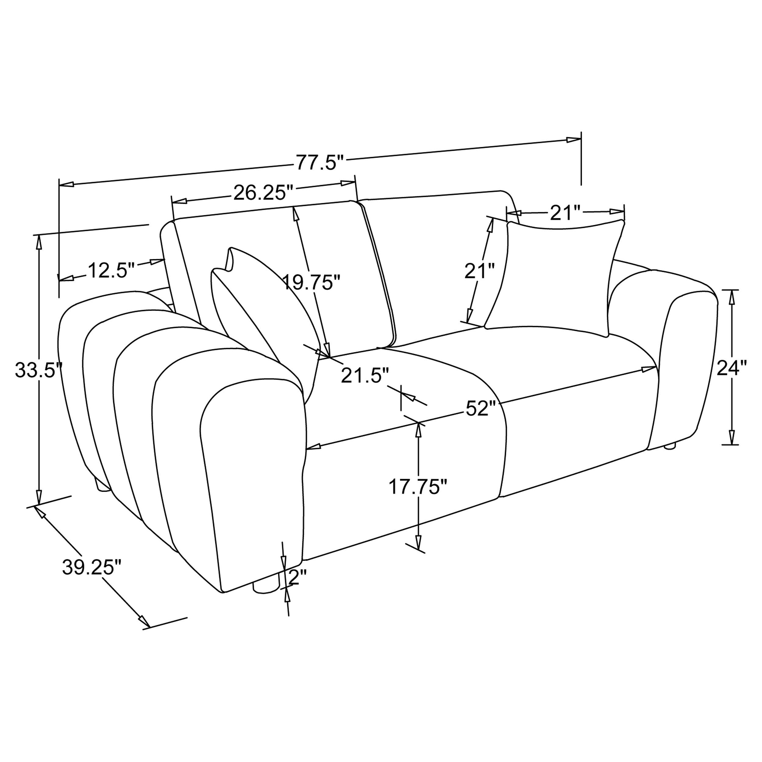  Coaster Furniture Burnett 504952 Chenille Upholstered Wide Arm Loveseat - Burnt Orange IMAGE 12