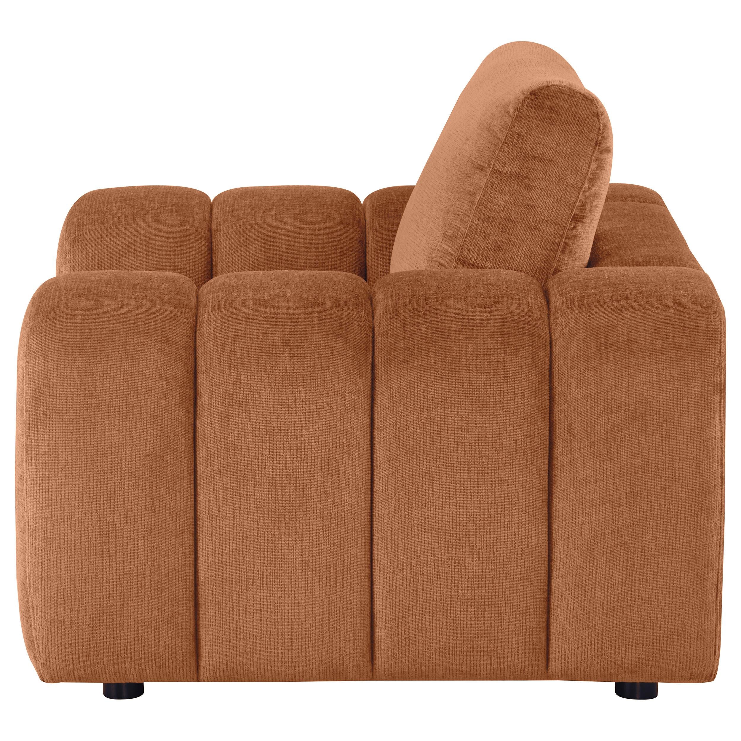  Coaster Furniture Burnett 504953 Chenille Upholstered Accent Chair - Burnt Orange IMAGE 2