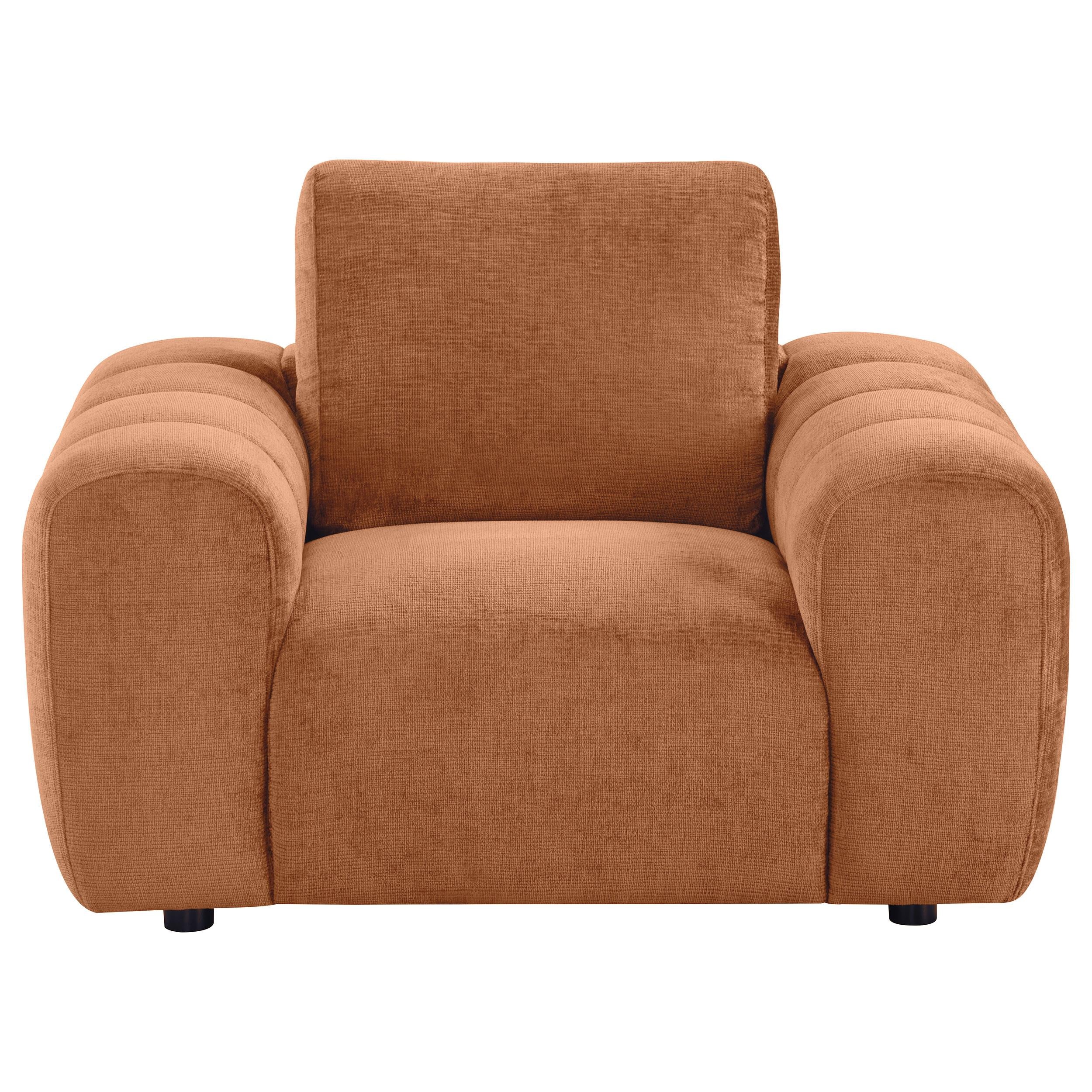  Coaster Furniture Burnett 504953 Chenille Upholstered Accent Chair - Burnt Orange IMAGE 5
