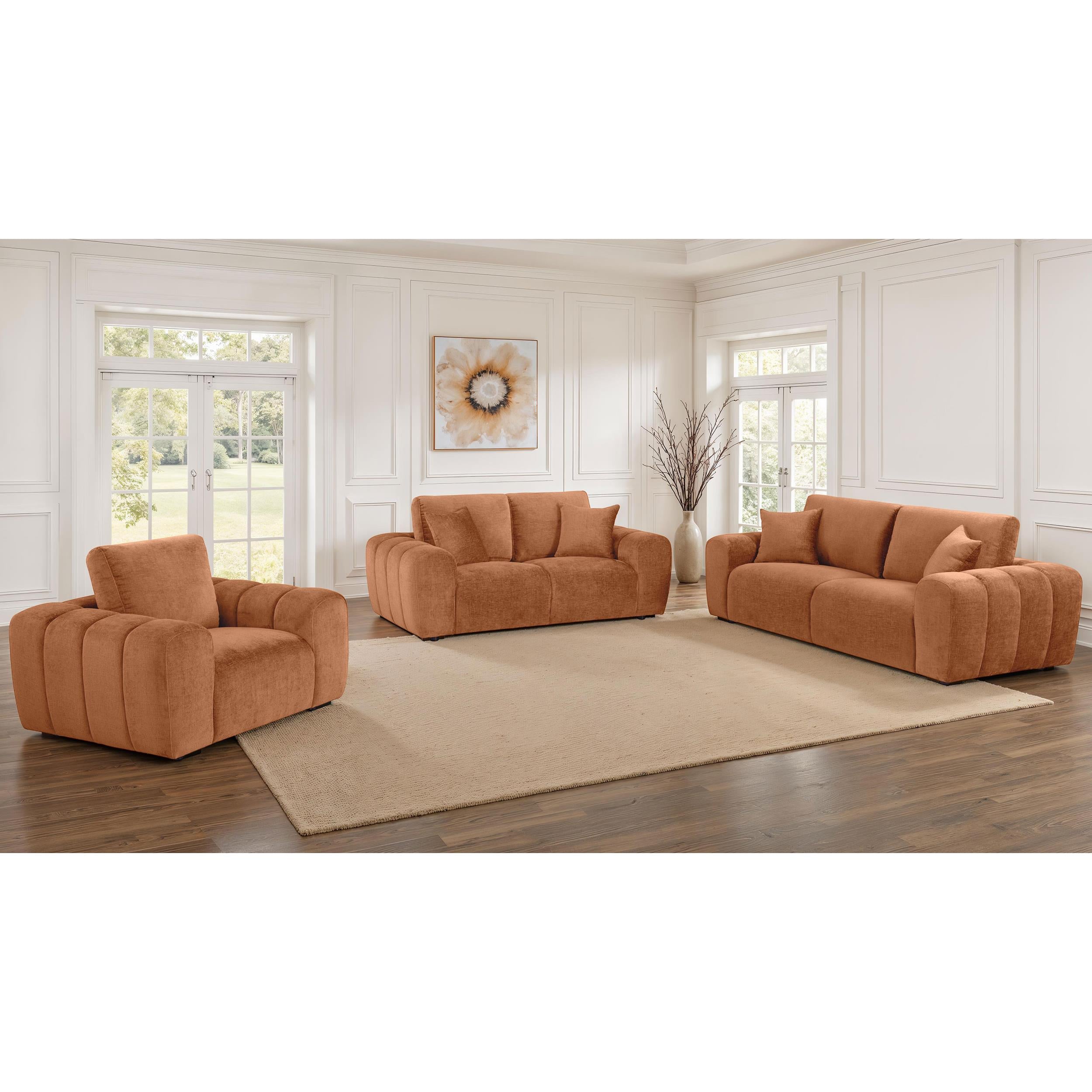  Coaster Furniture Burnett 504953 Chenille Upholstered Accent Chair - Burnt Orange IMAGE 6