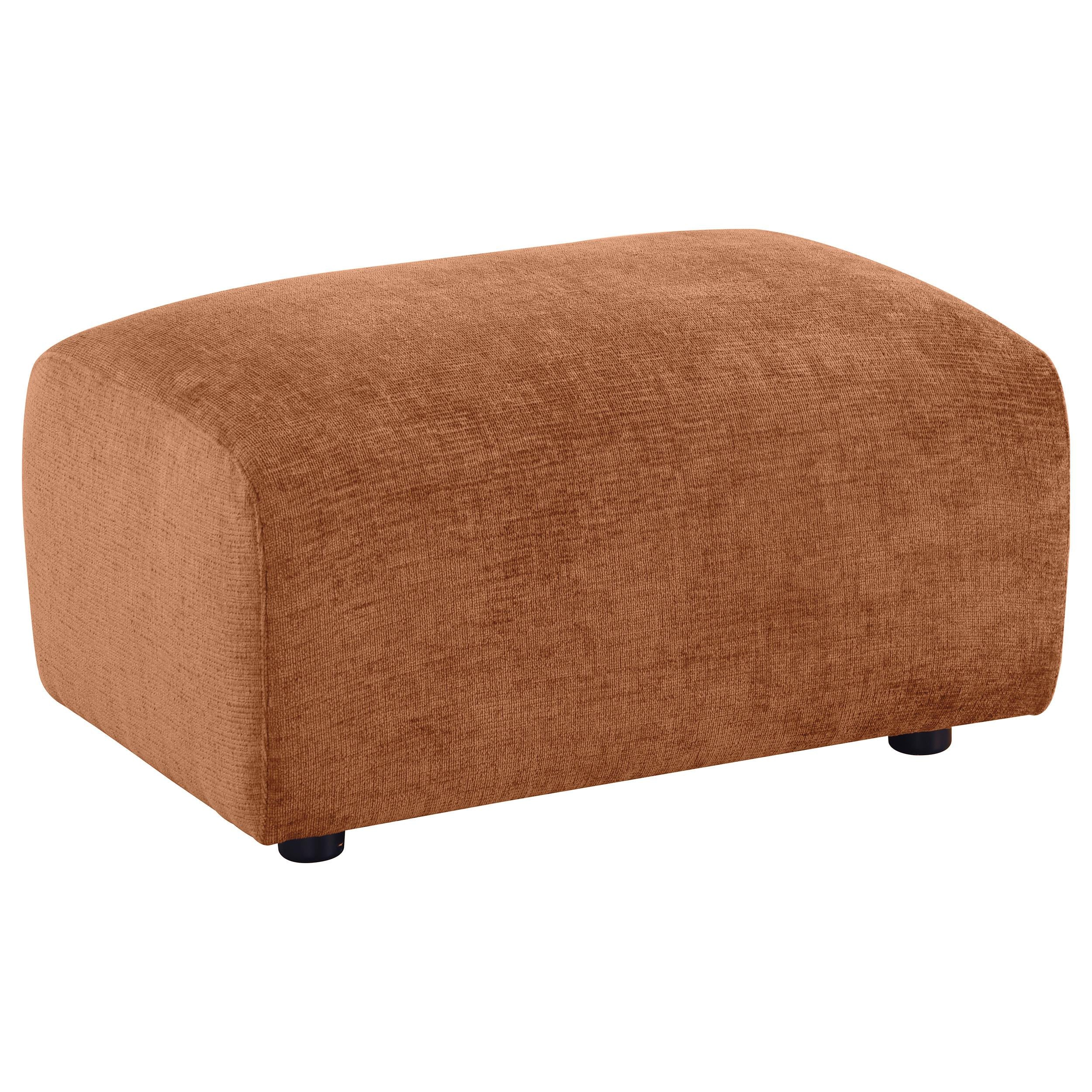  Coaster Furniture Burnett 504954 Chenille Upholstered Ottoman - Burnt Orange IMAGE 1