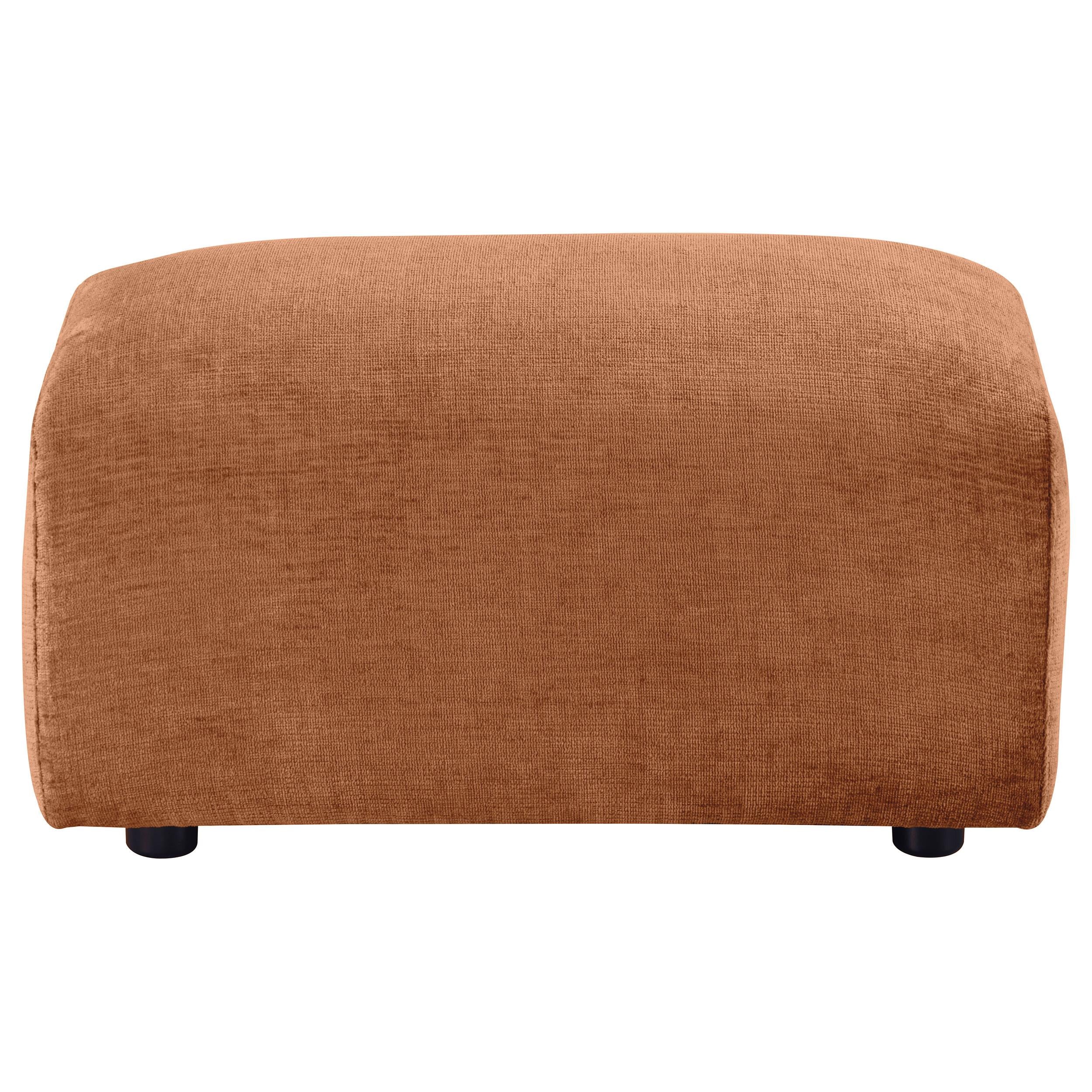  Coaster Furniture Burnett 504954 Chenille Upholstered Ottoman - Burnt Orange IMAGE 2