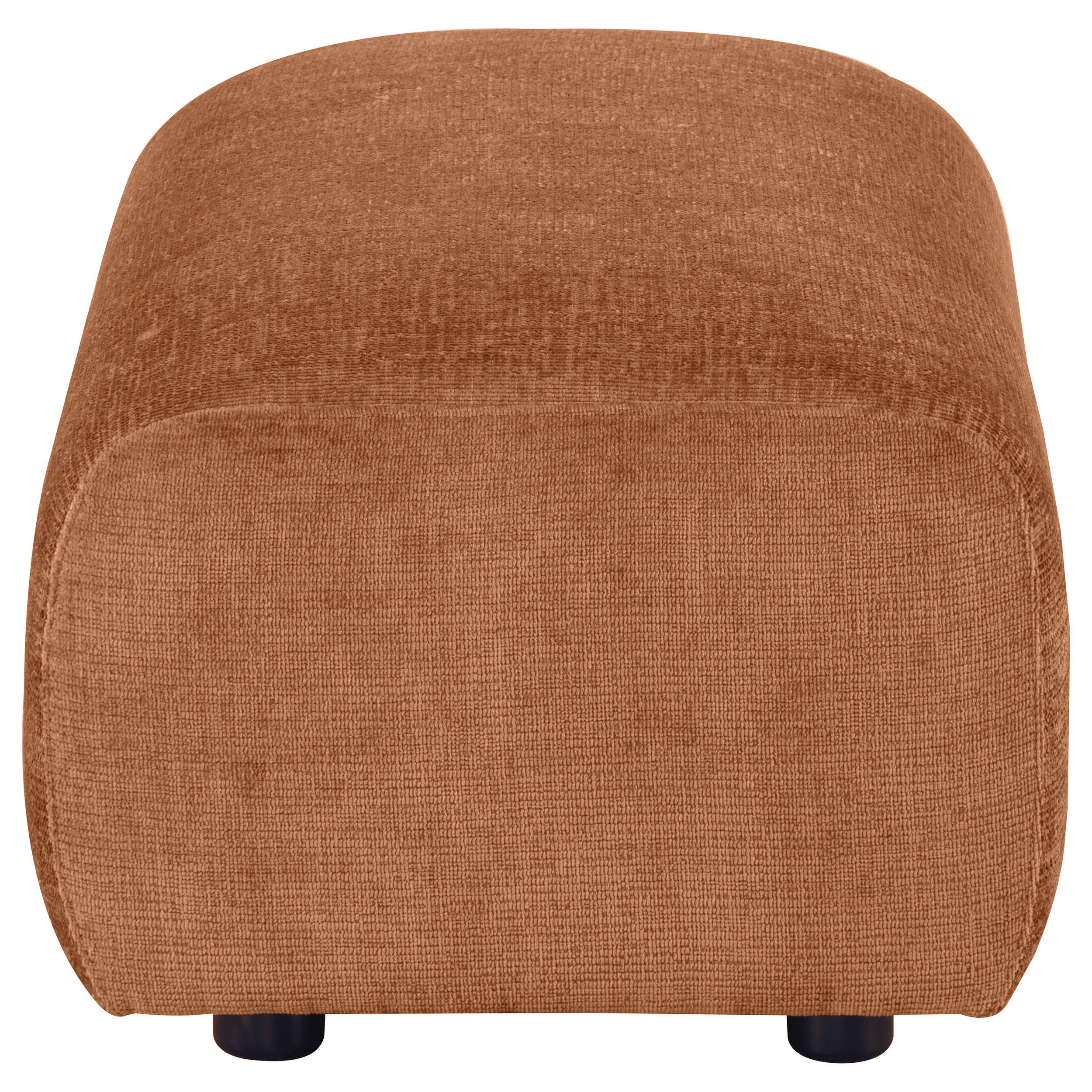  Coaster Furniture Burnett 504954 Chenille Upholstered Ottoman - Burnt Orange IMAGE 5