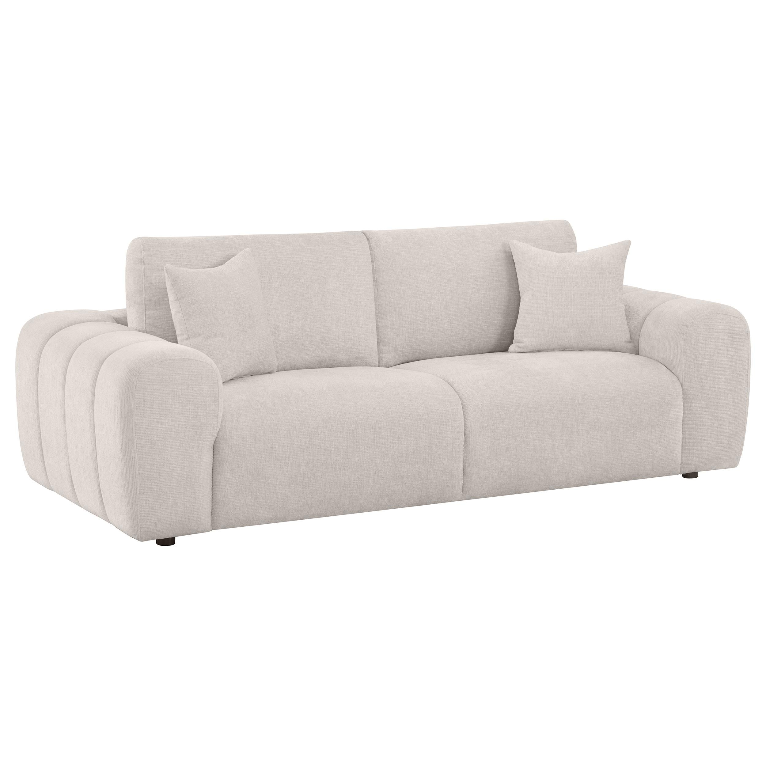  Coaster Furniture Burnett 504955 Chenille Upholstered Wide Arm Sofa - Ivory IMAGE 1