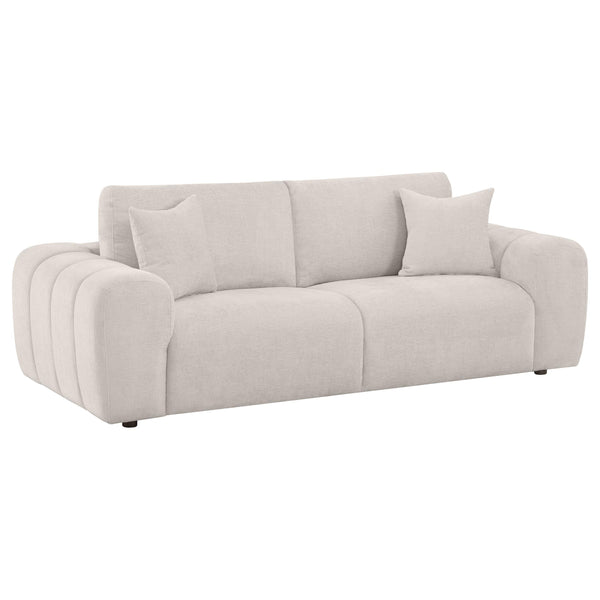 Coaster Furniture Burnett 504955 Chenille Upholstered Wide Arm Sofa - Ivory