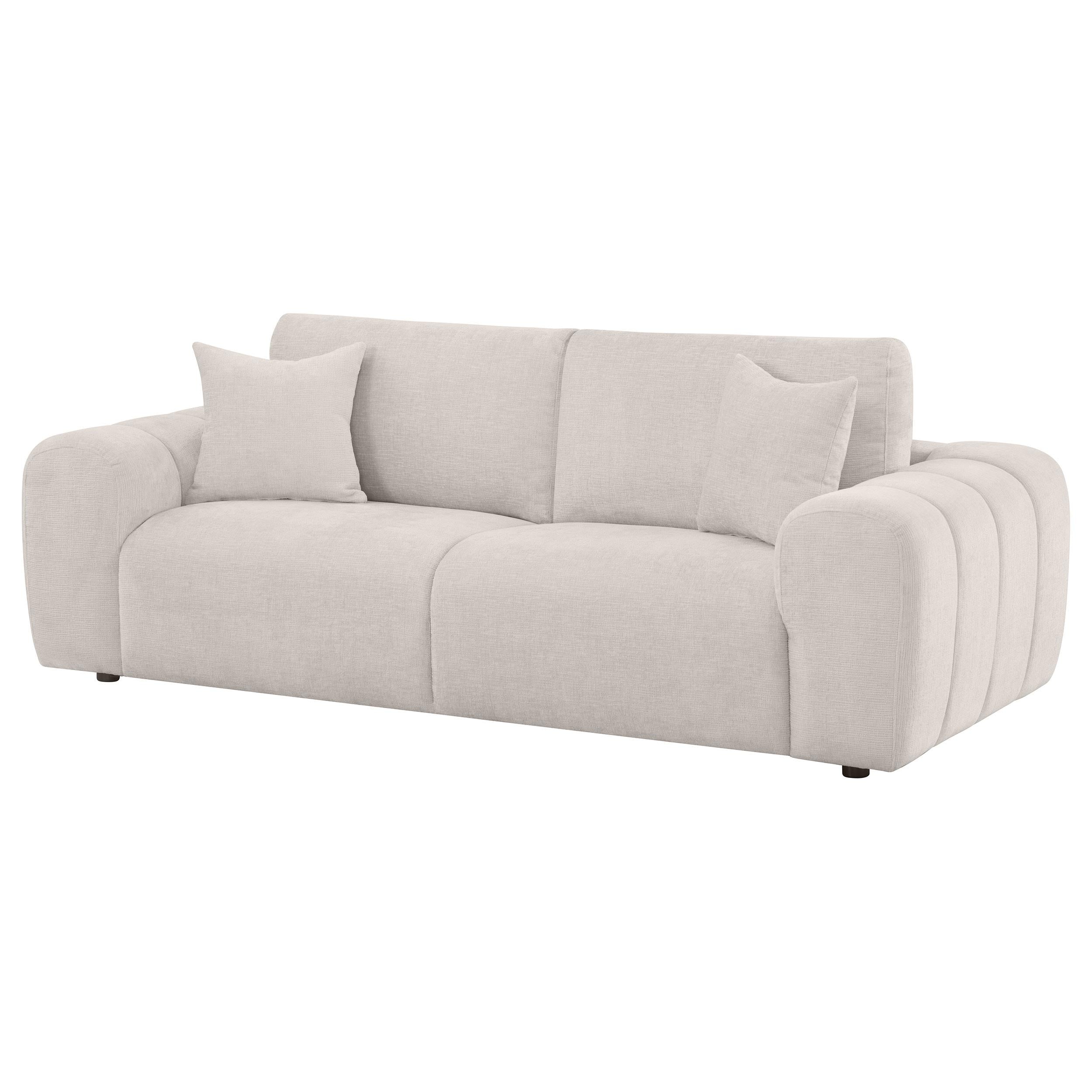  Coaster Furniture Burnett 504955 Chenille Upholstered Wide Arm Sofa - Ivory IMAGE 10