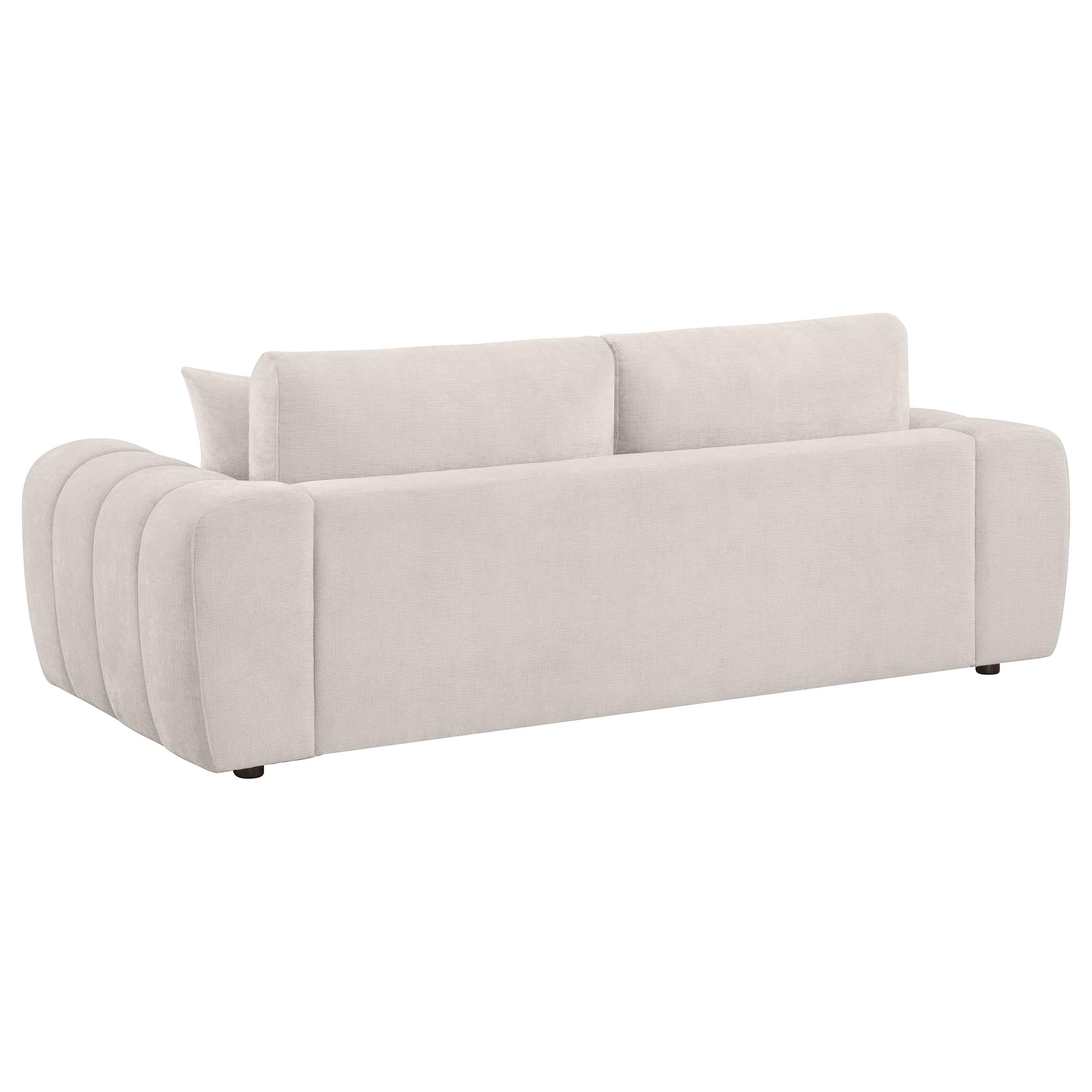 Coaster Furniture Burnett 504955 Chenille Upholstered Wide Arm Sofa - Ivory IMAGE 5