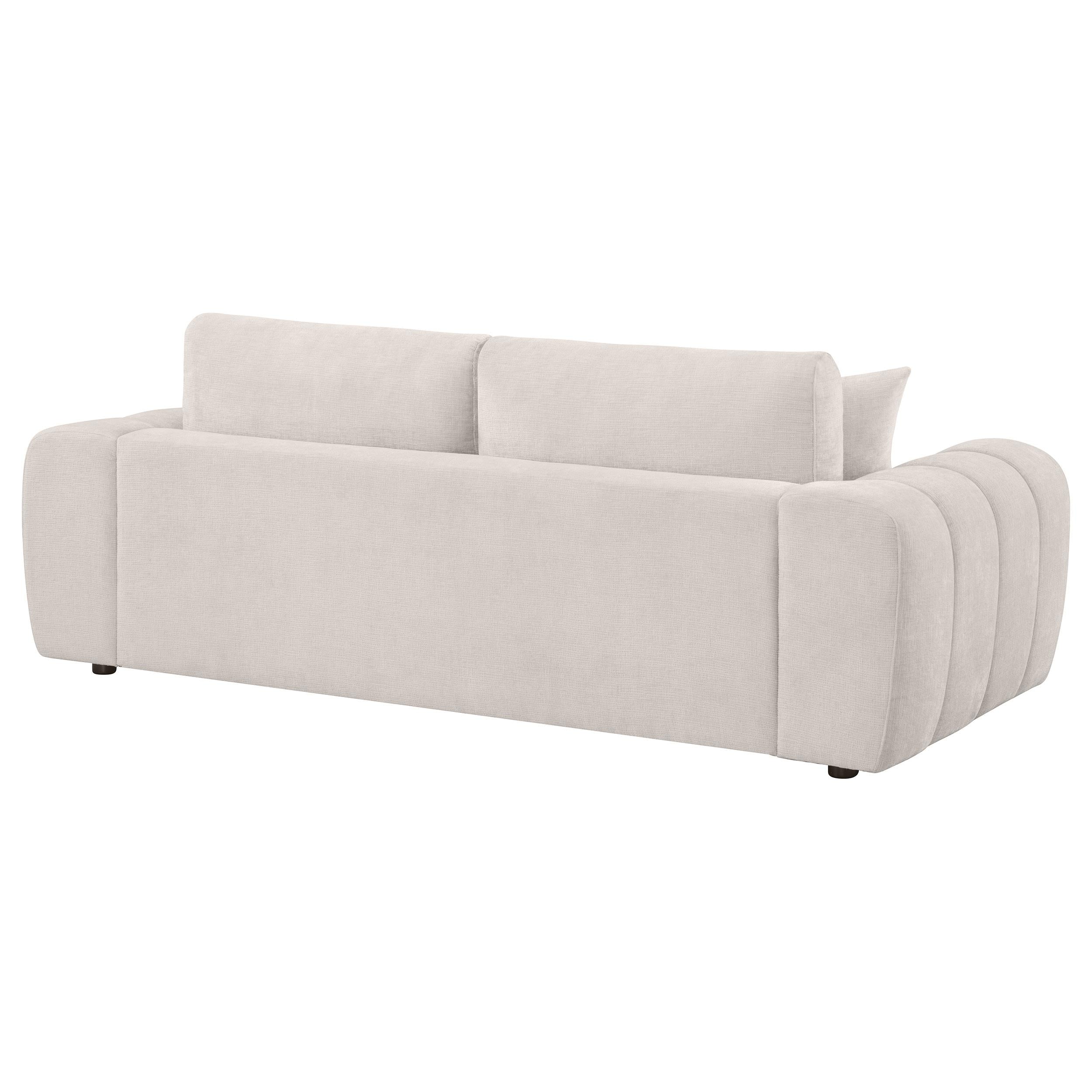  Coaster Furniture Burnett 504955 Chenille Upholstered Wide Arm Sofa - Ivory IMAGE 7