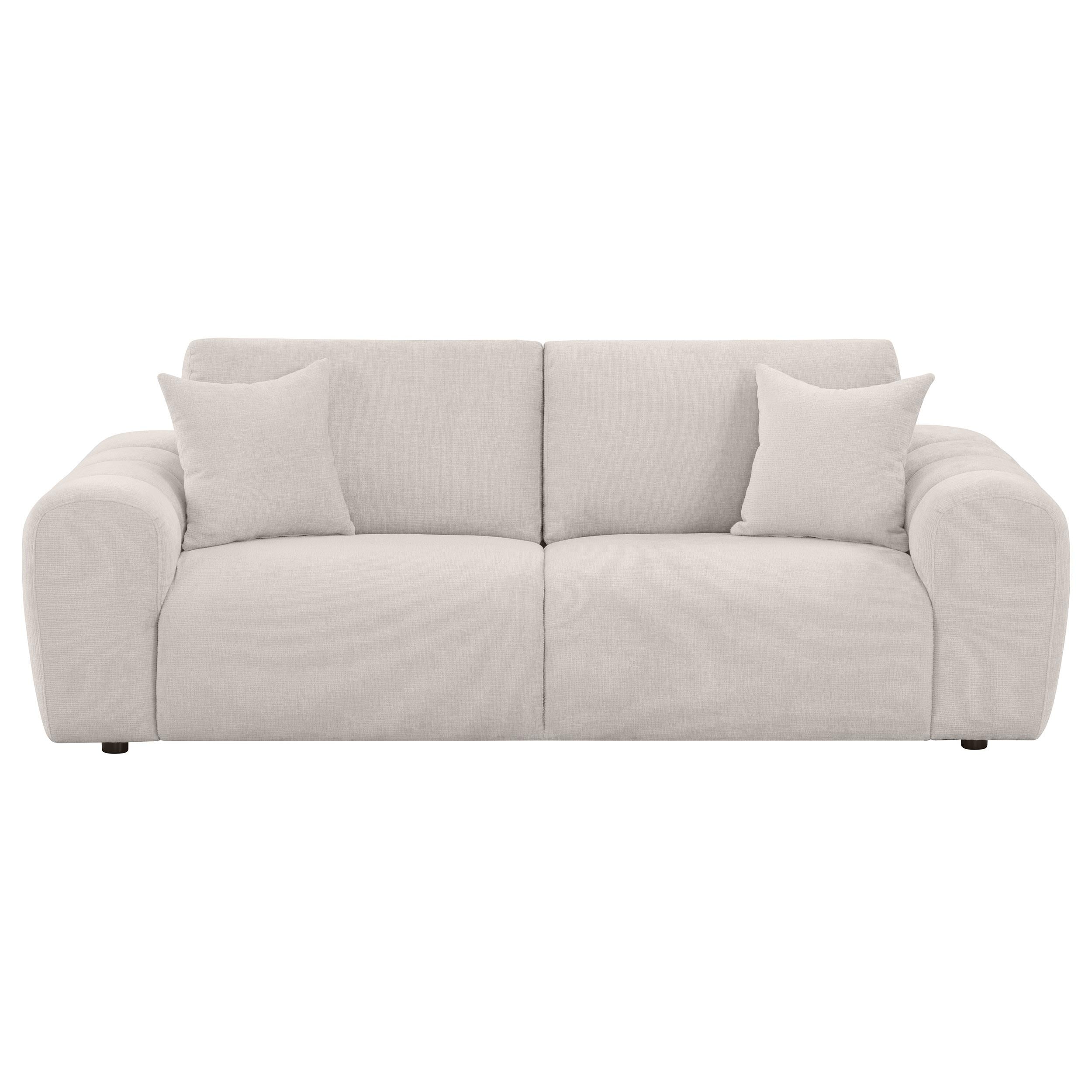  Coaster Furniture Burnett 504955 Chenille Upholstered Wide Arm Sofa - Ivory IMAGE 8