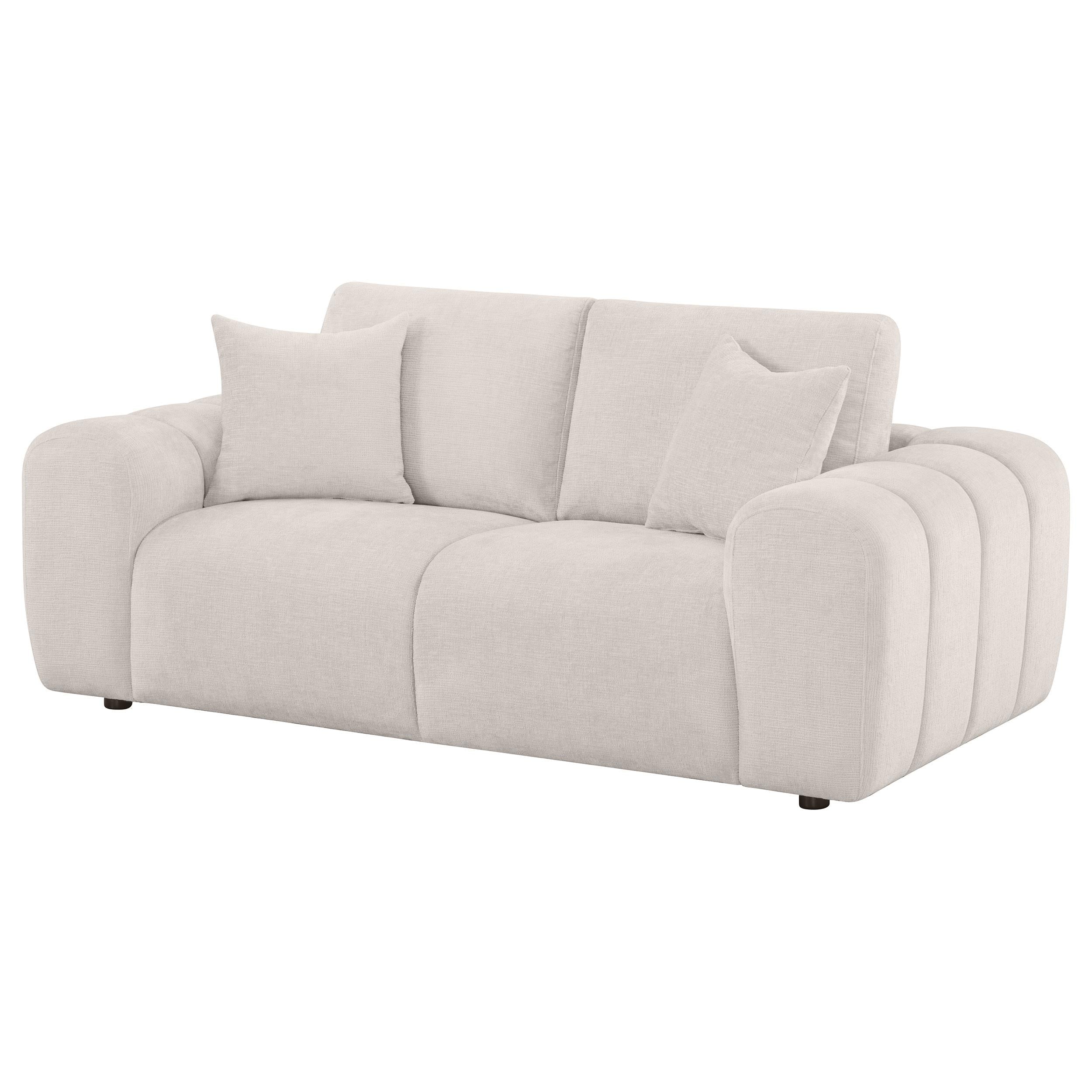  Coaster Furniture Burnett 504956 Chenille Upholstered Wide Arm Loveseat - Ivory IMAGE 11