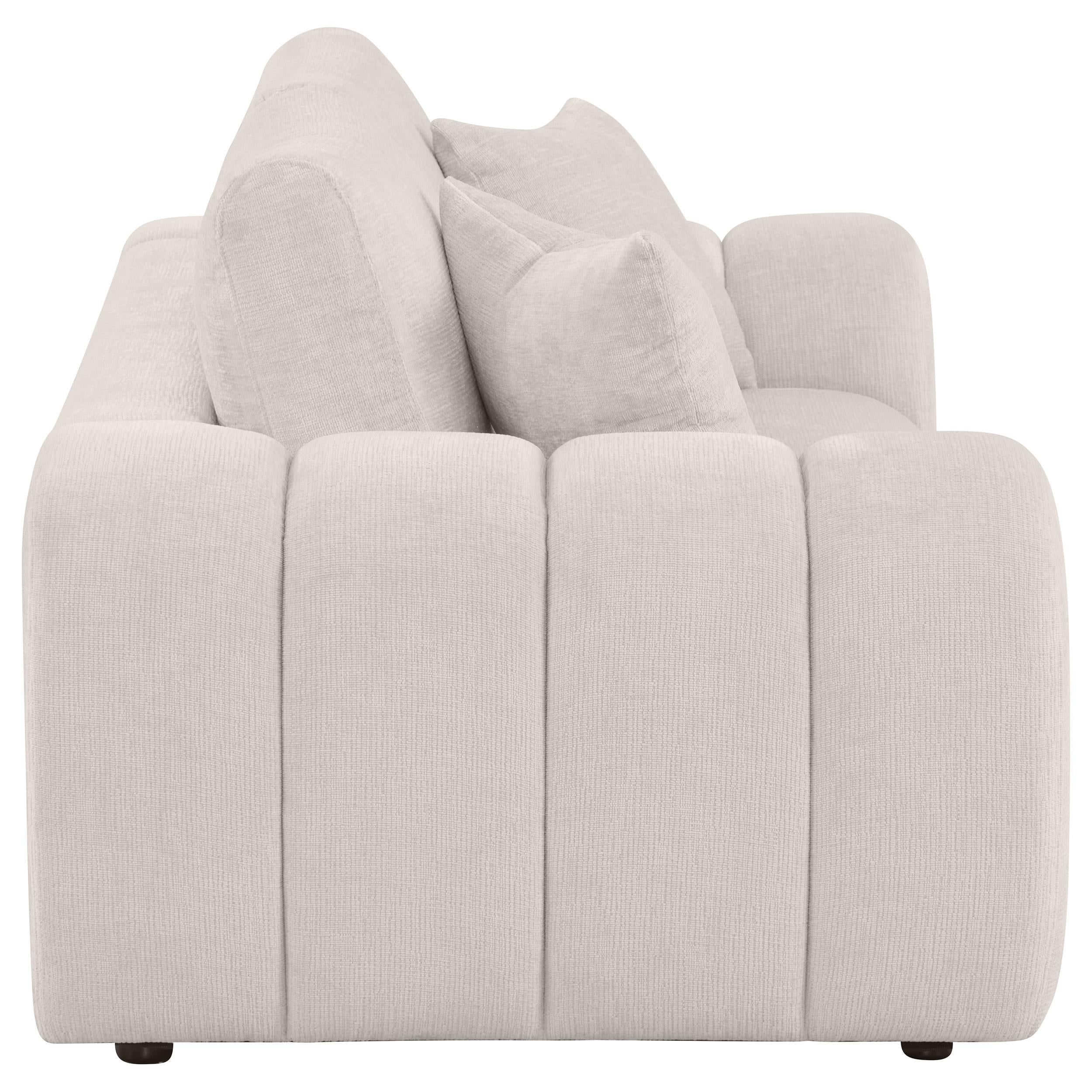  Coaster Furniture Burnett 504956 Chenille Upholstered Wide Arm Loveseat - Ivory IMAGE 12