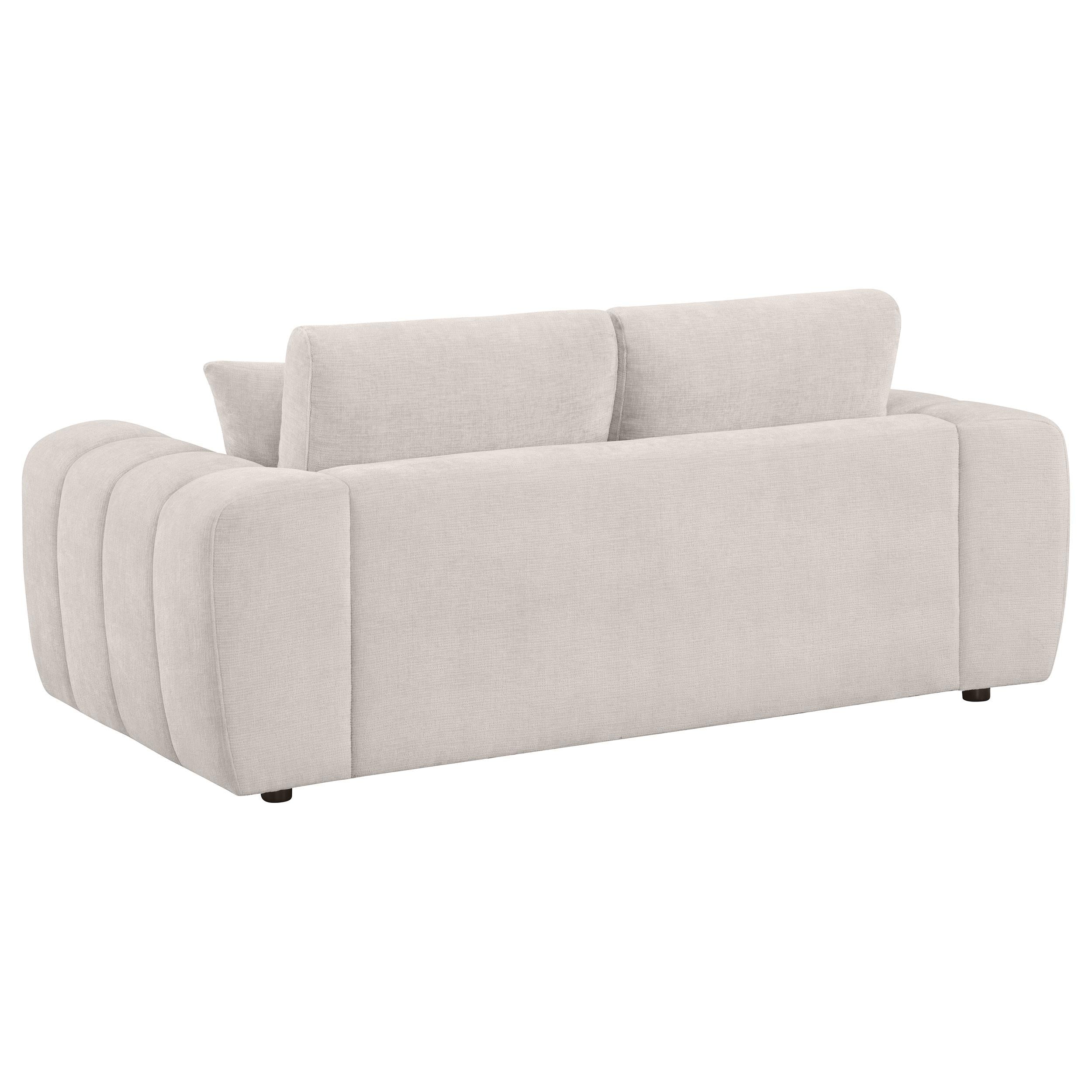  Coaster Furniture Burnett 504956 Chenille Upholstered Wide Arm Loveseat - Ivory IMAGE 4