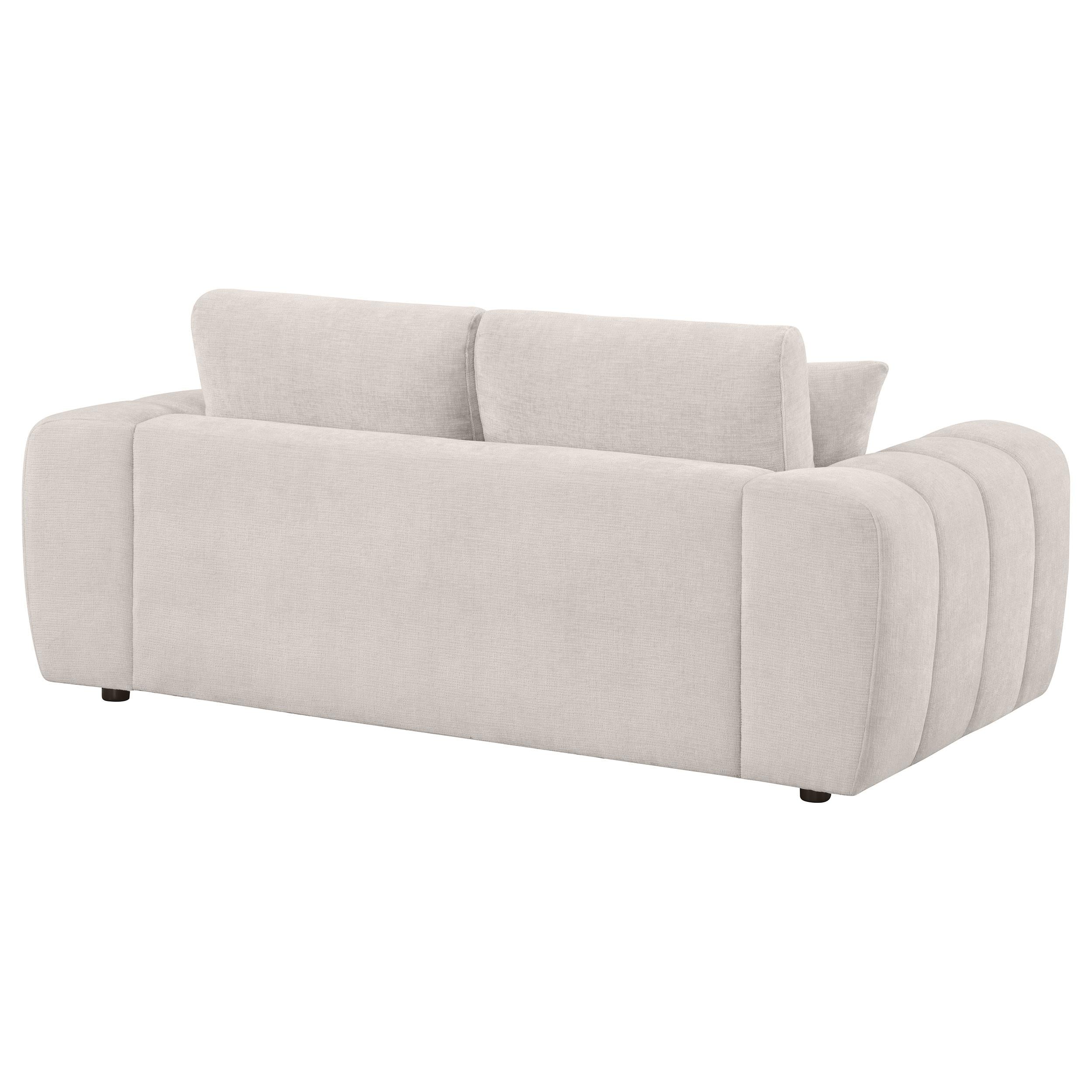  Coaster Furniture Burnett 504956 Chenille Upholstered Wide Arm Loveseat - Ivory IMAGE 7