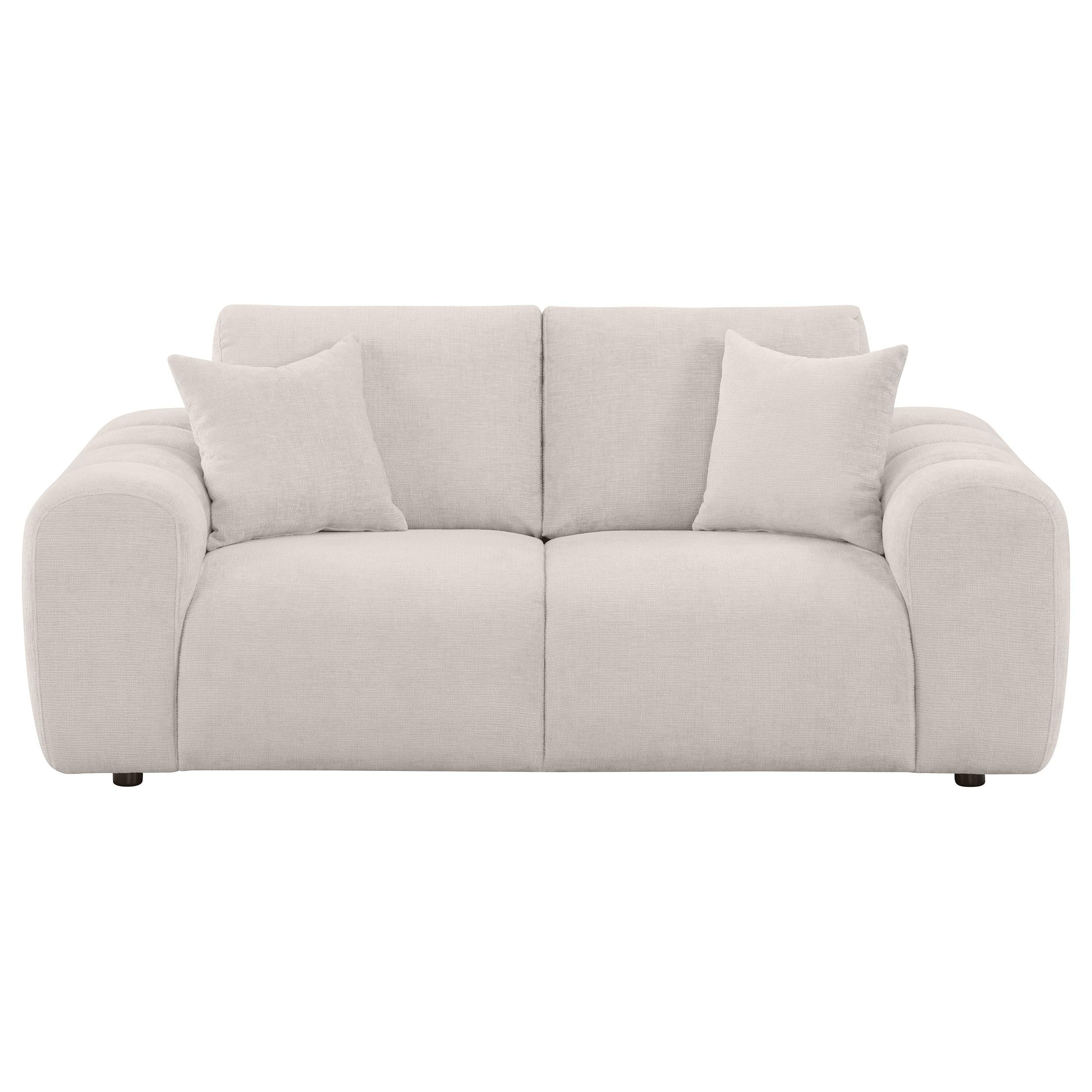  Coaster Furniture Burnett 504956 Chenille Upholstered Wide Arm Loveseat - Ivory IMAGE 9