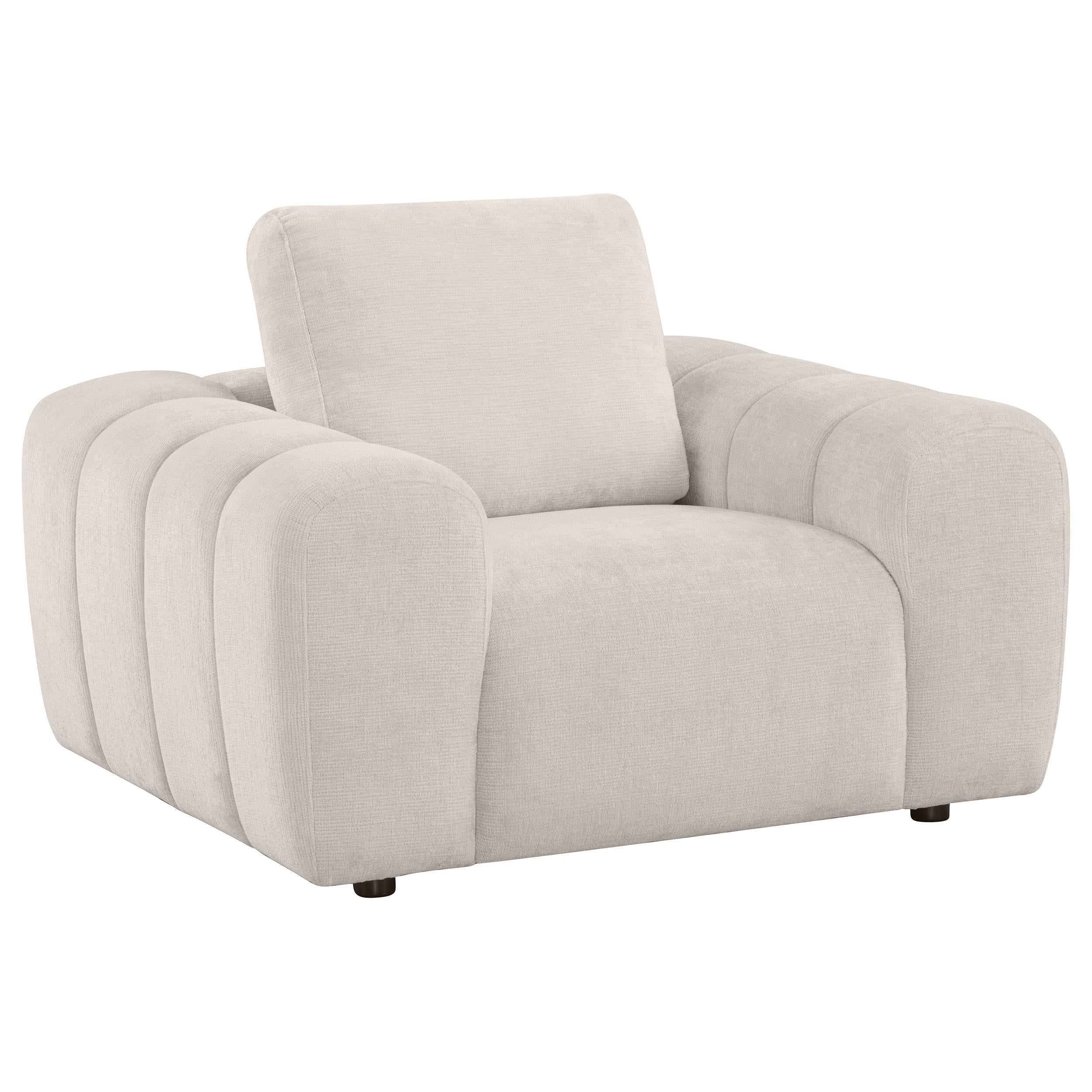  Coaster Furniture Burnett 504957 Chenille Upholstered Accent Chair - Ivory IMAGE 1