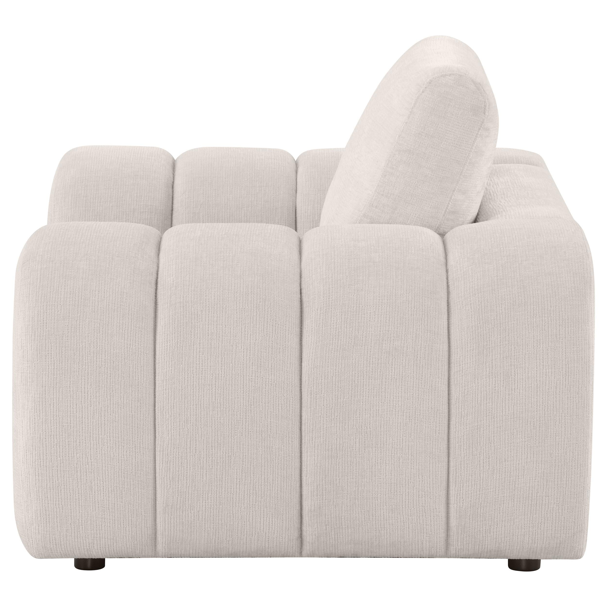  Coaster Furniture Burnett 504957 Chenille Upholstered Accent Chair - Ivory IMAGE 3