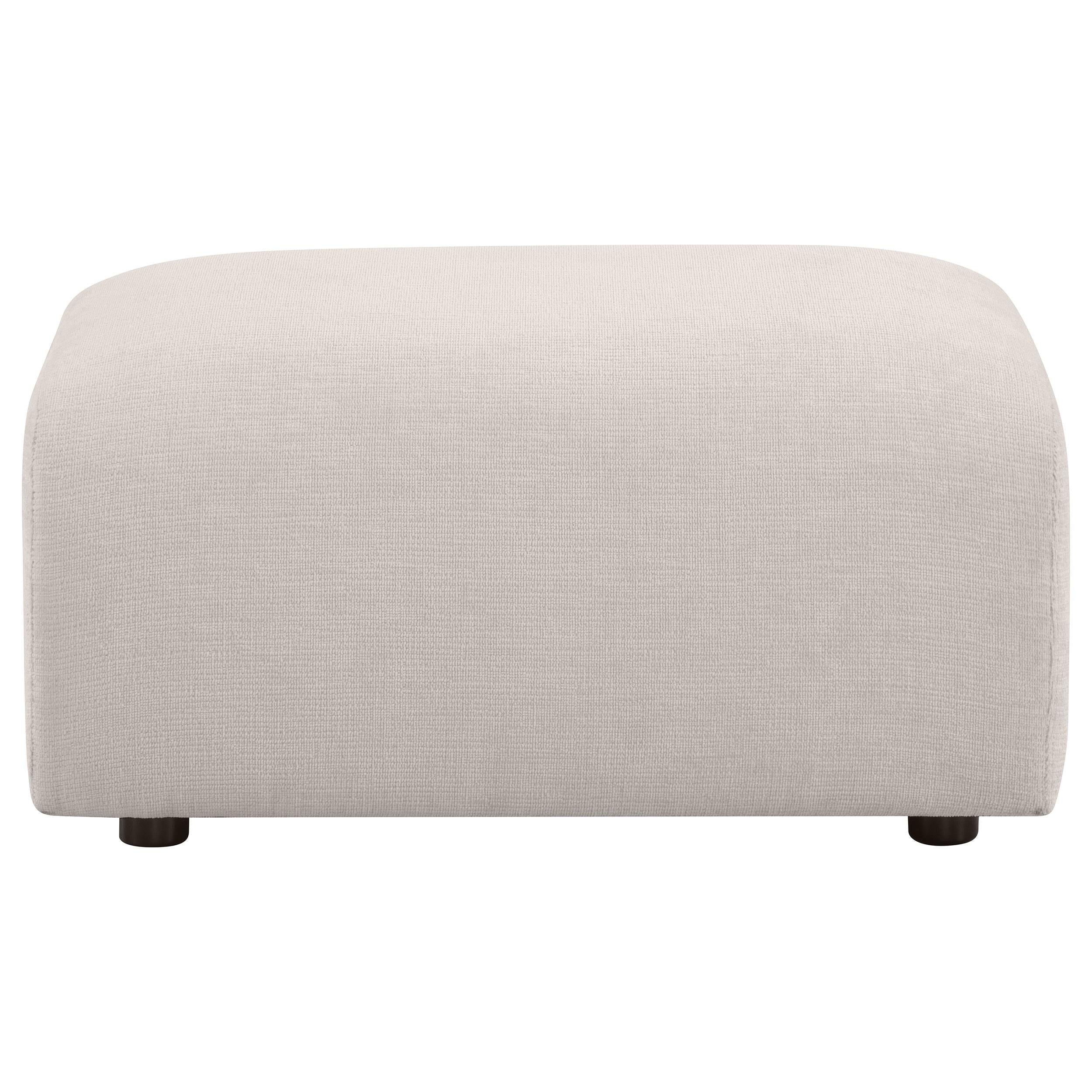  Coaster Furniture Burnett 504958 Chenille Upholstered Ottoman - Ivory IMAGE 1