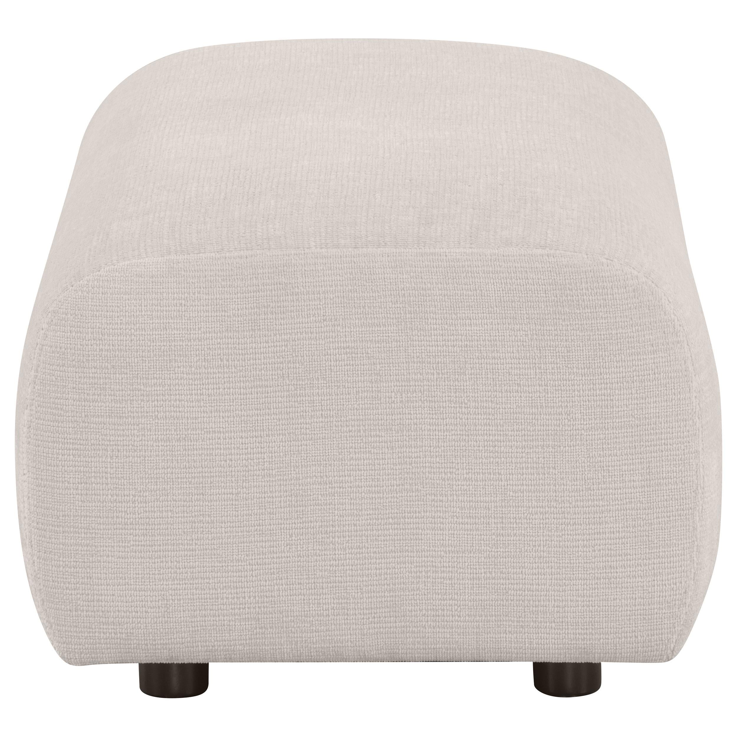  Coaster Furniture Burnett 504958 Chenille Upholstered Ottoman - Ivory IMAGE 3