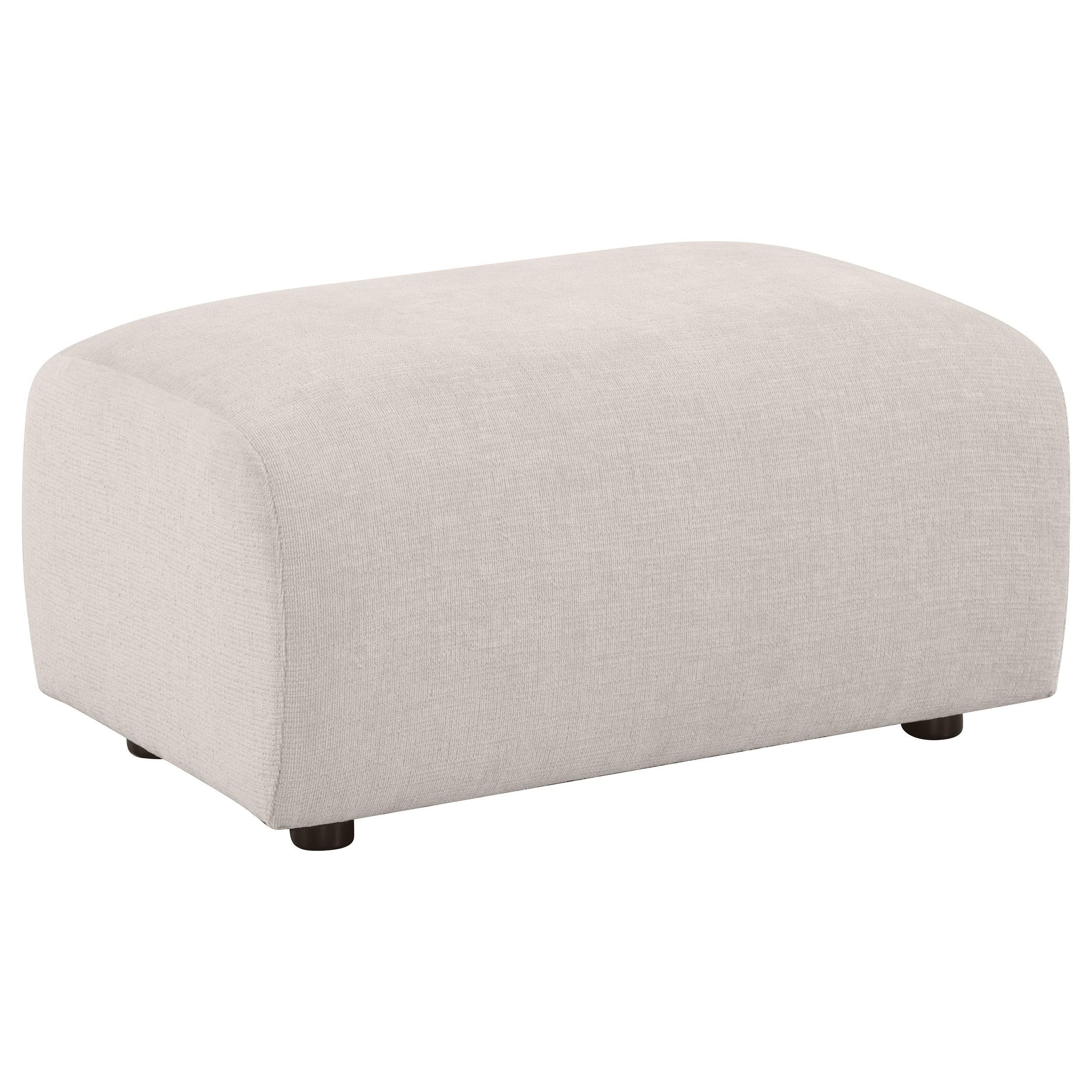  Coaster Furniture Burnett 504958 Chenille Upholstered Ottoman - Ivory IMAGE 7