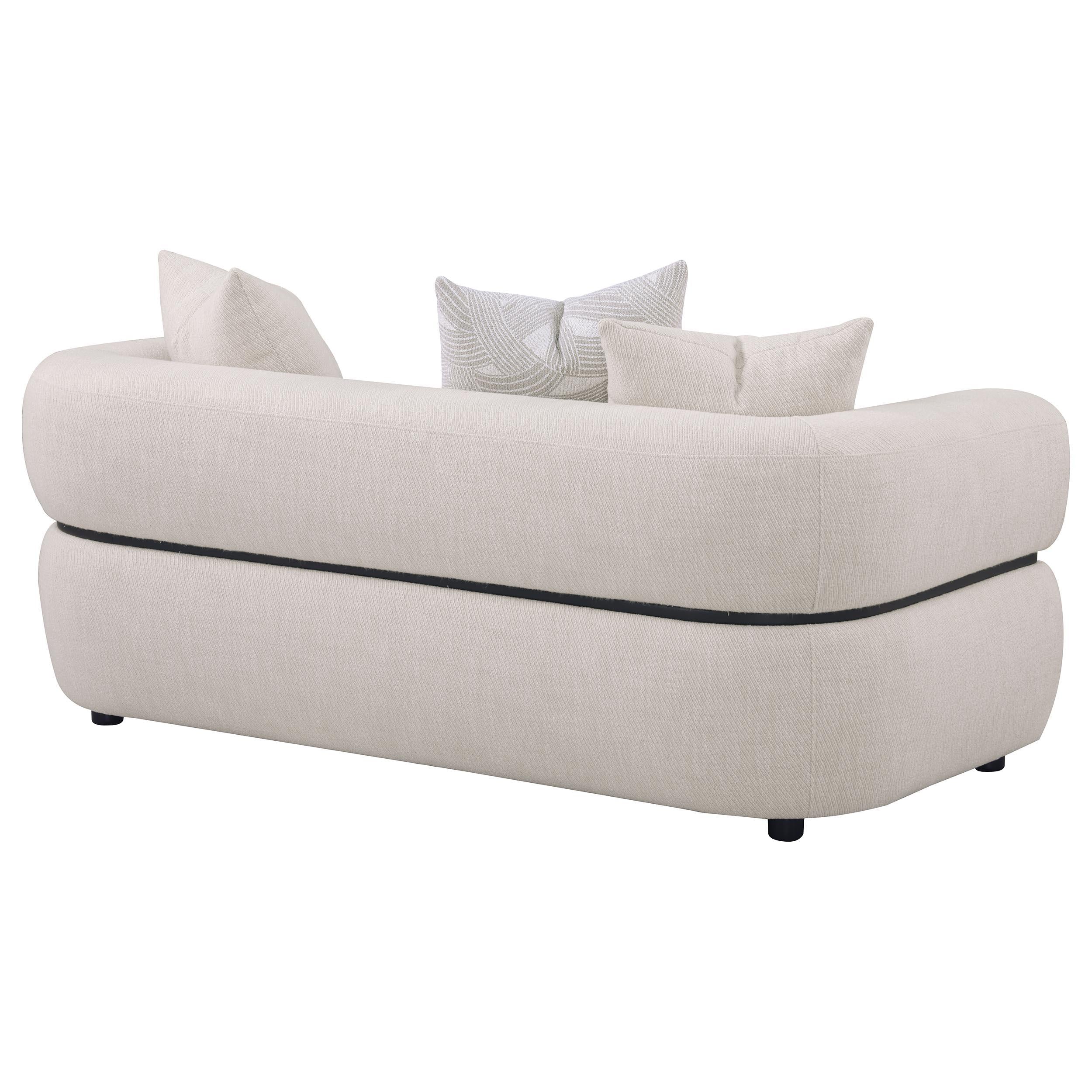  Coaster Furniture Jeanette 508962 73-inch Fabric Upholstered Round Arm Loveseat - Beige IMAGE 7