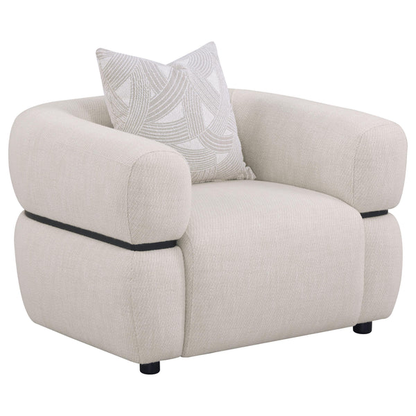 Coaster Furniture Jeanette 508963 Fabric Upholstered Round Arm Accent Chair - Beige