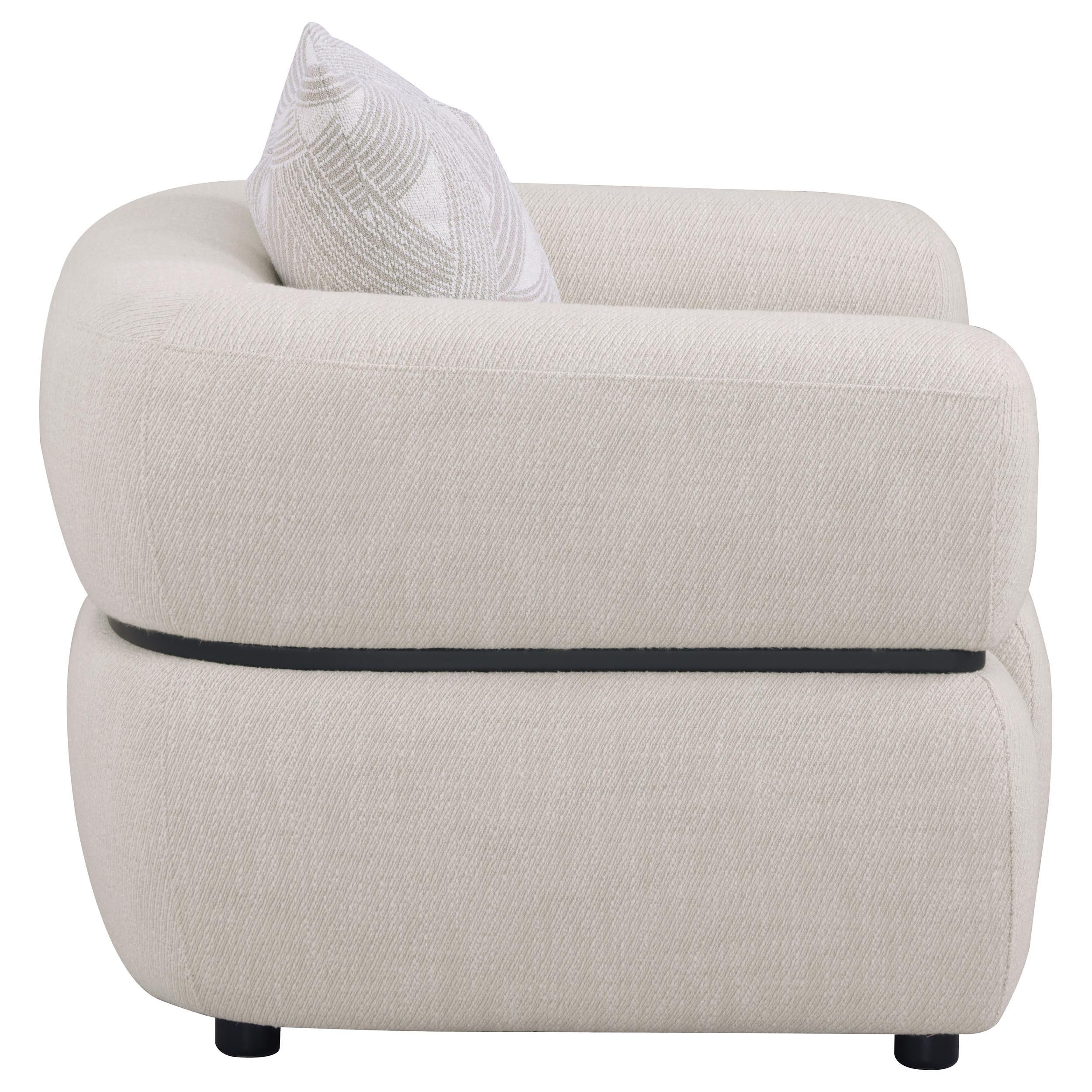  Coaster Furniture Jeanette 508963 Fabric Upholstered Round Arm Accent Chair - Beige IMAGE 8
