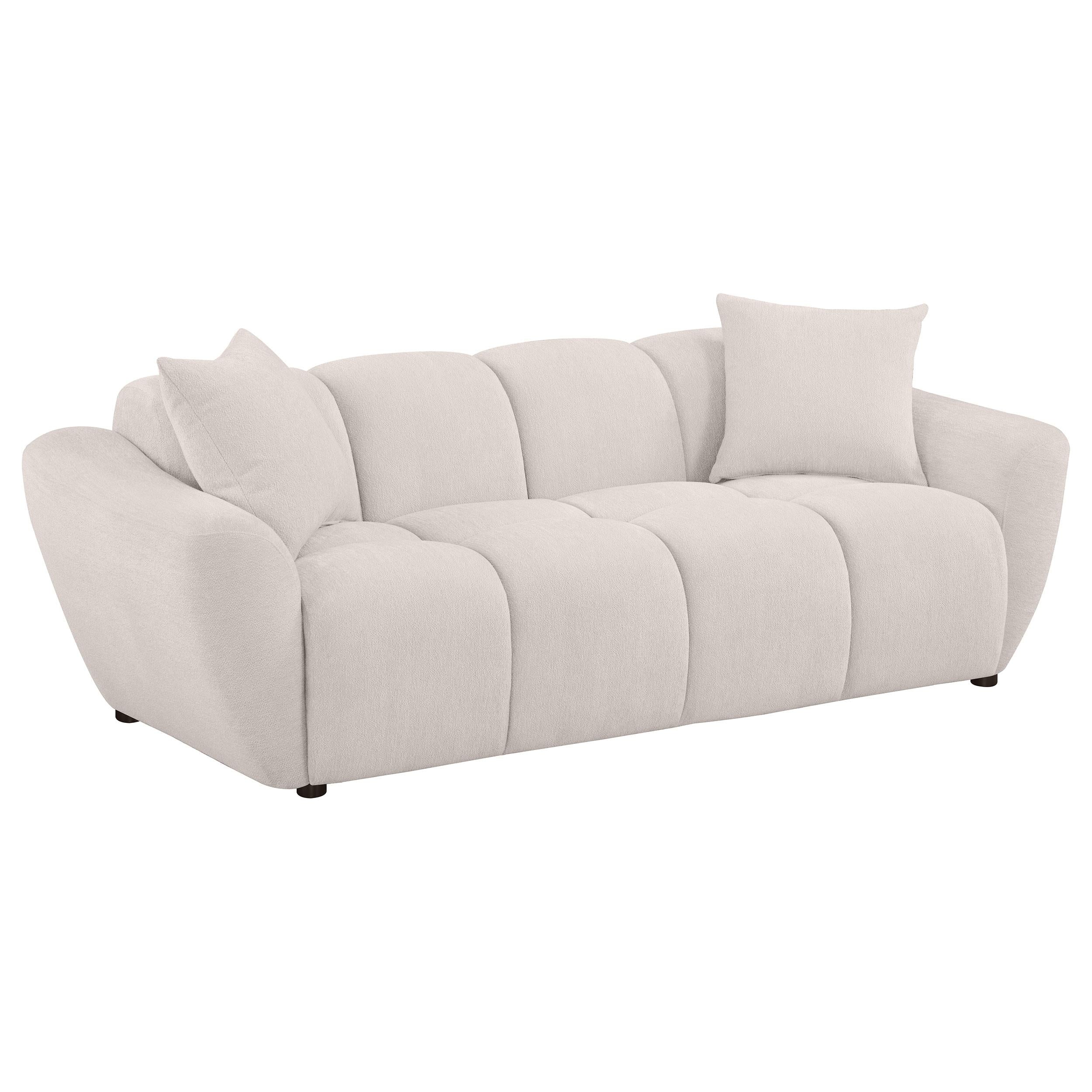  Coaster Furniture Destino 509301 Chenille Upholstered Splayed Arm Sofa - Greige IMAGE 1