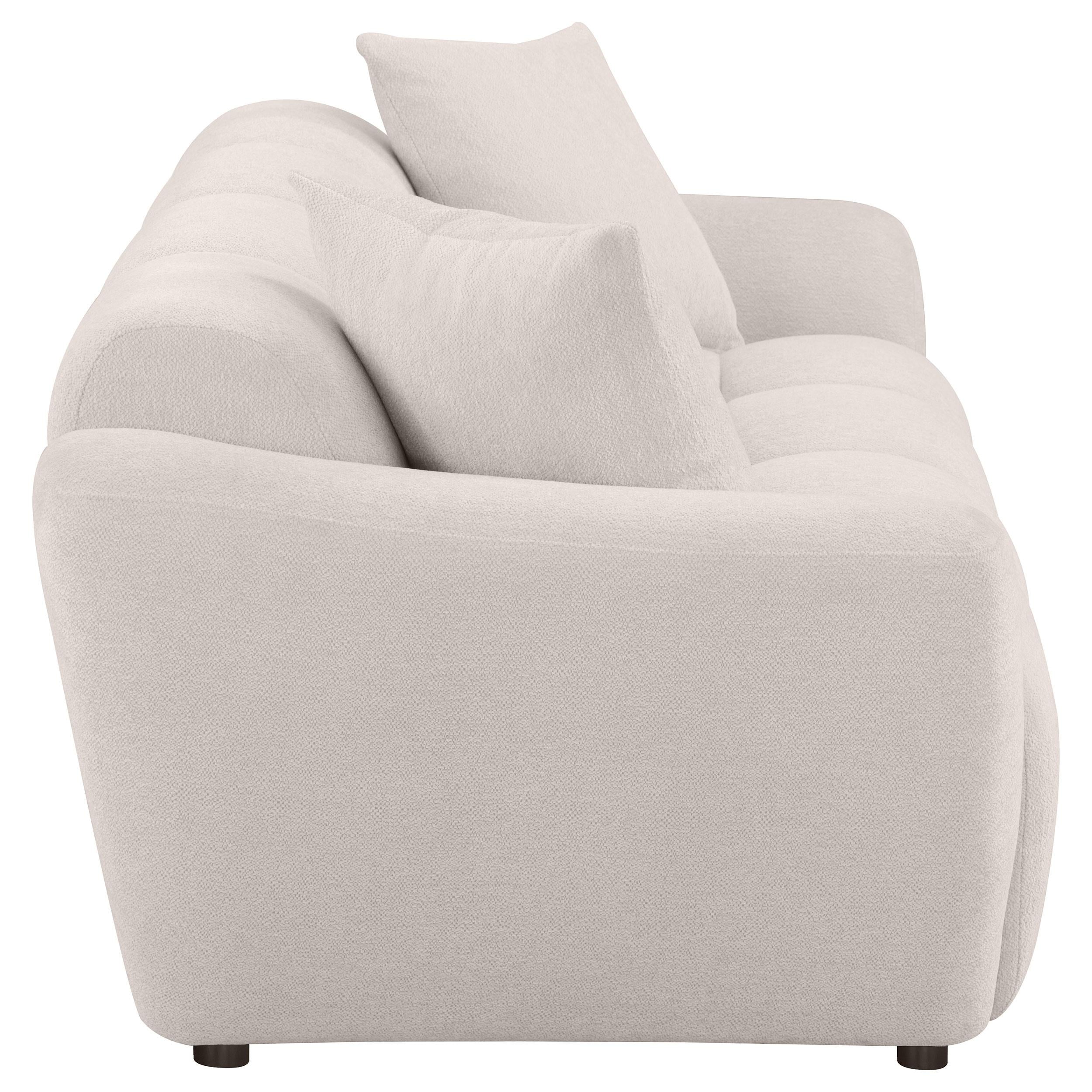  Coaster Furniture Destino 509301 Chenille Upholstered Splayed Arm Sofa - Greige IMAGE 10