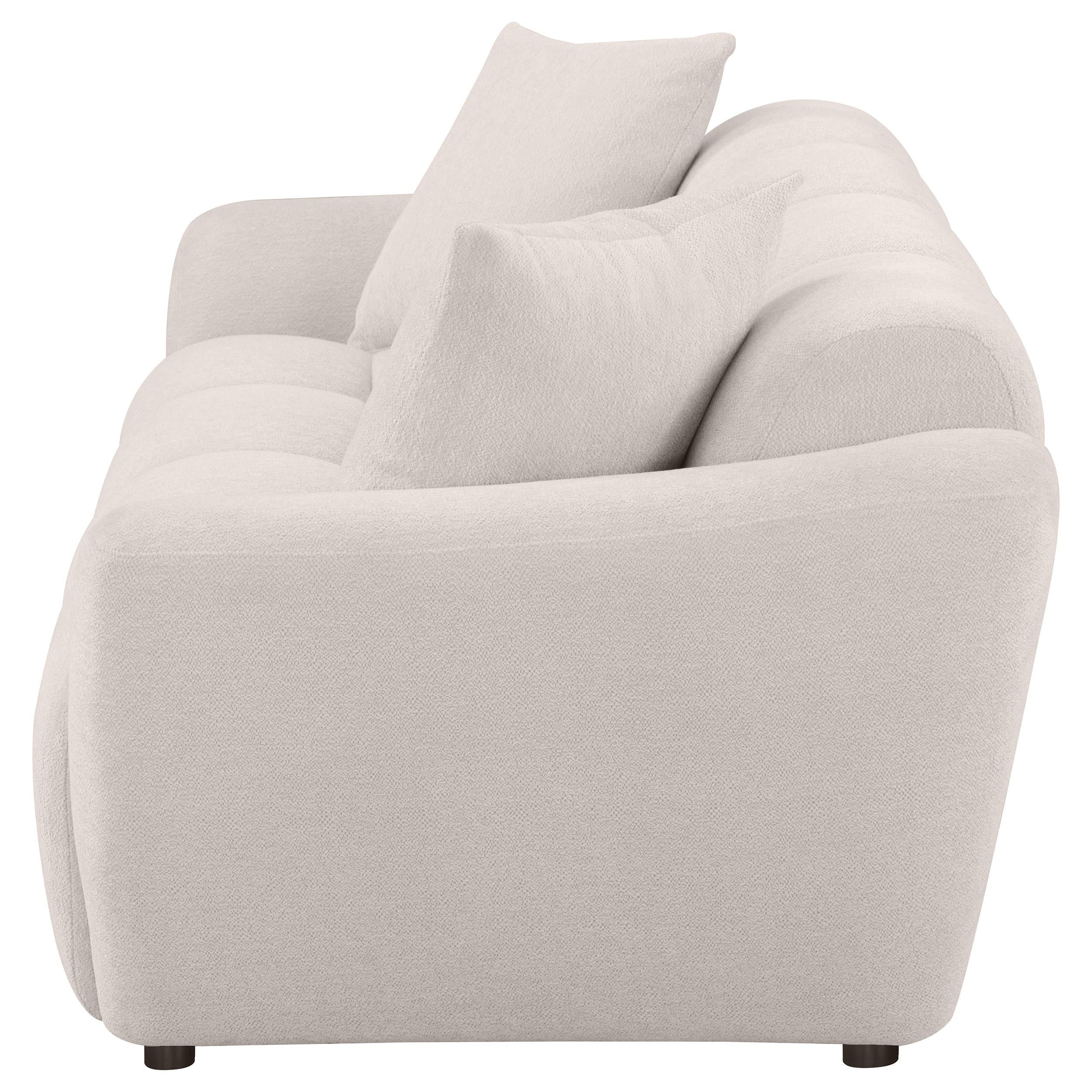  Coaster Furniture Destino 509301 Chenille Upholstered Splayed Arm Sofa - Greige IMAGE 2
