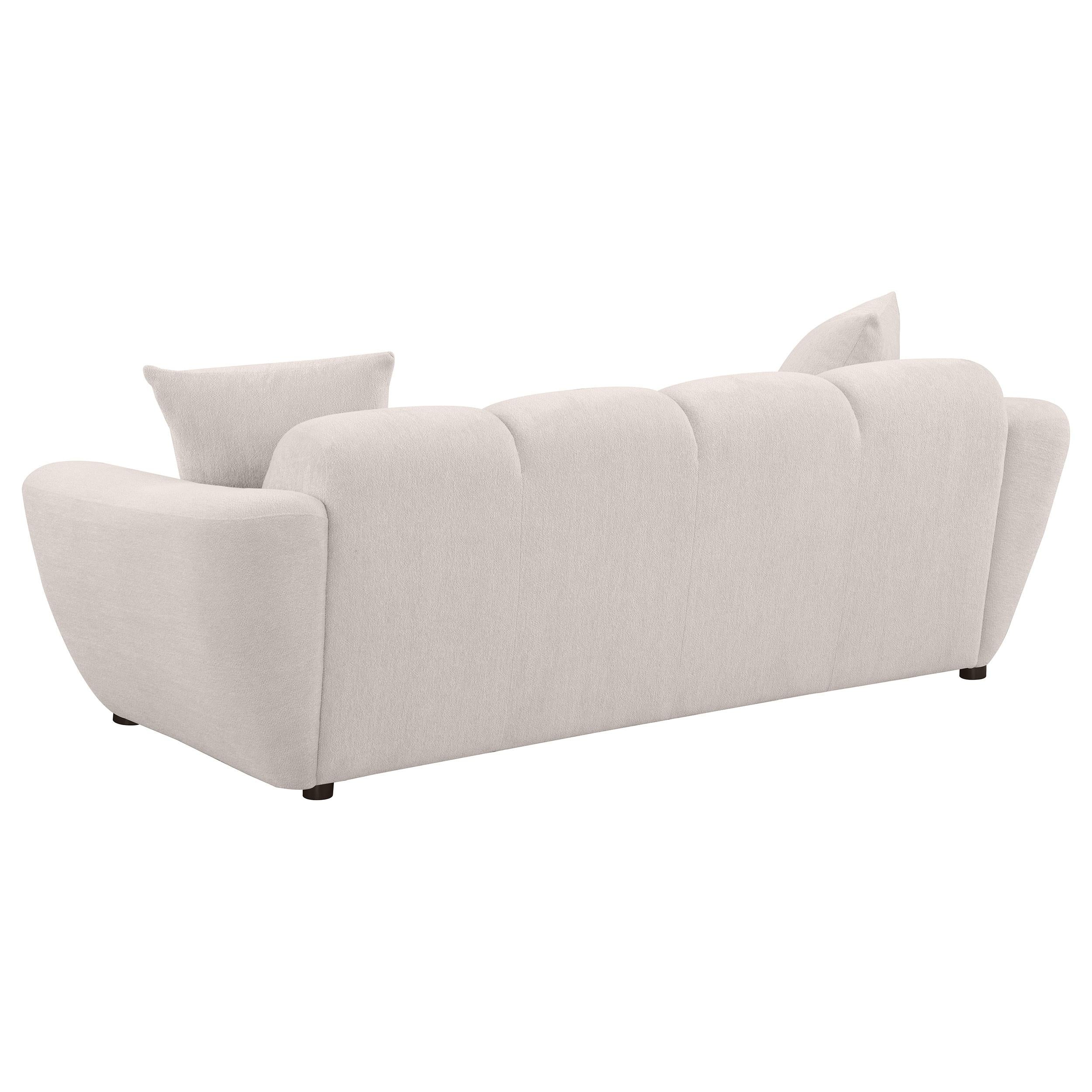  Coaster Furniture Destino 509301 Chenille Upholstered Splayed Arm Sofa - Greige IMAGE 4