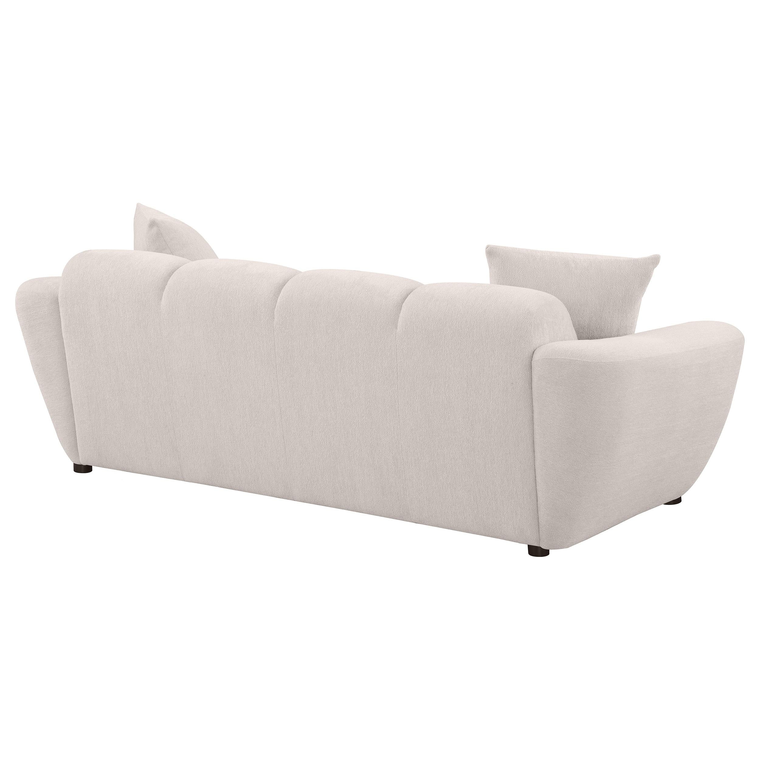 Coaster Furniture Destino 509301 Chenille Upholstered Splayed Arm Sofa - Greige IMAGE 7
