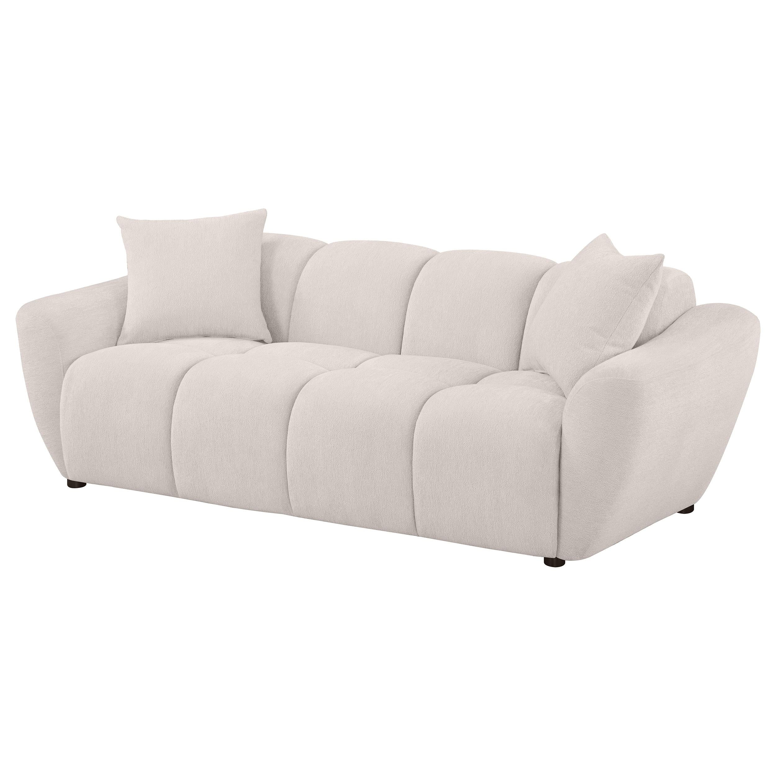  Coaster Furniture Destino 509301 Chenille Upholstered Splayed Arm Sofa - Greige IMAGE 9