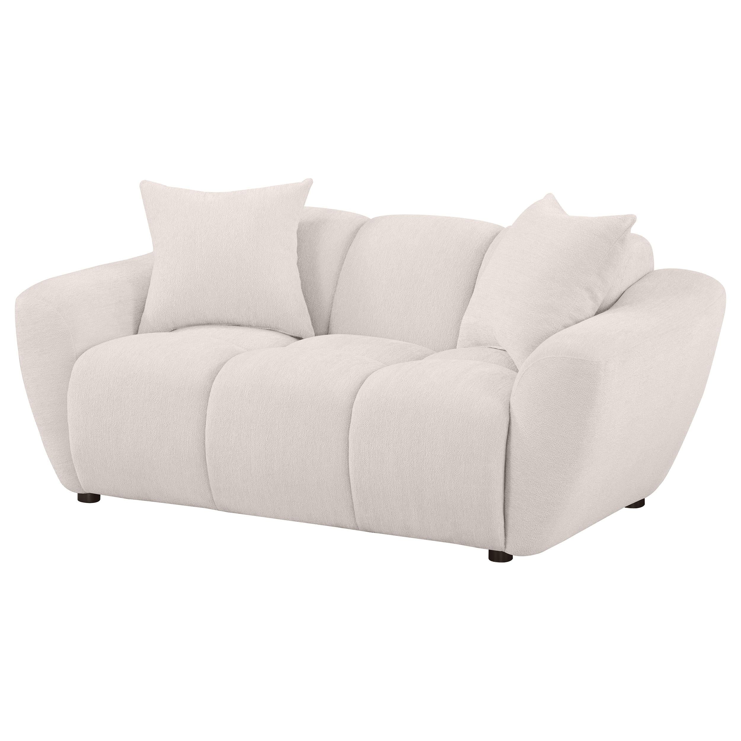  Coaster Furniture Destino 509302 Chenille Upholstered Splayed Arm Loveseat - Greige IMAGE 10
