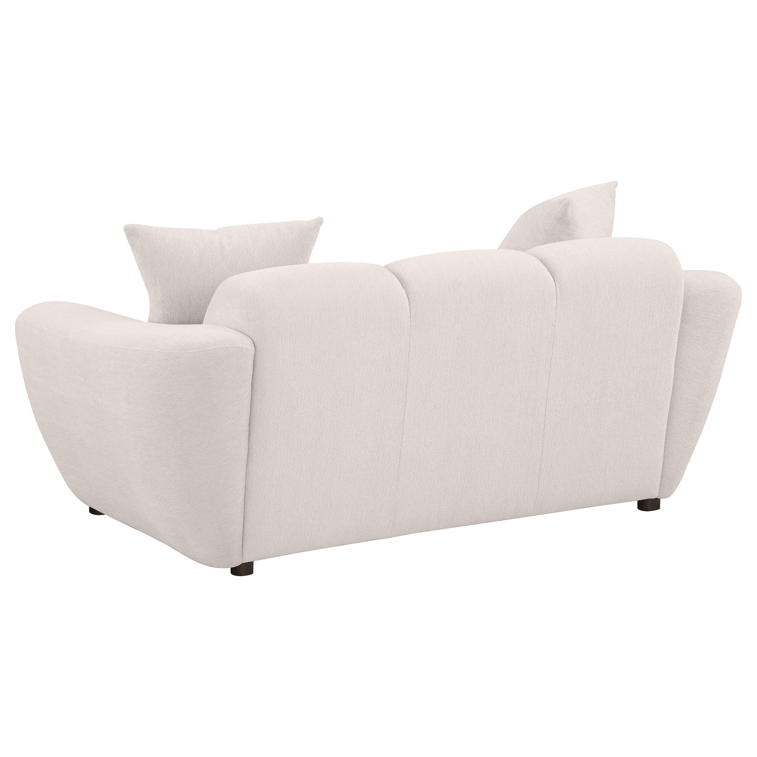  Coaster Furniture Destino 509302 Chenille Upholstered Splayed Arm Loveseat - Greige IMAGE 3