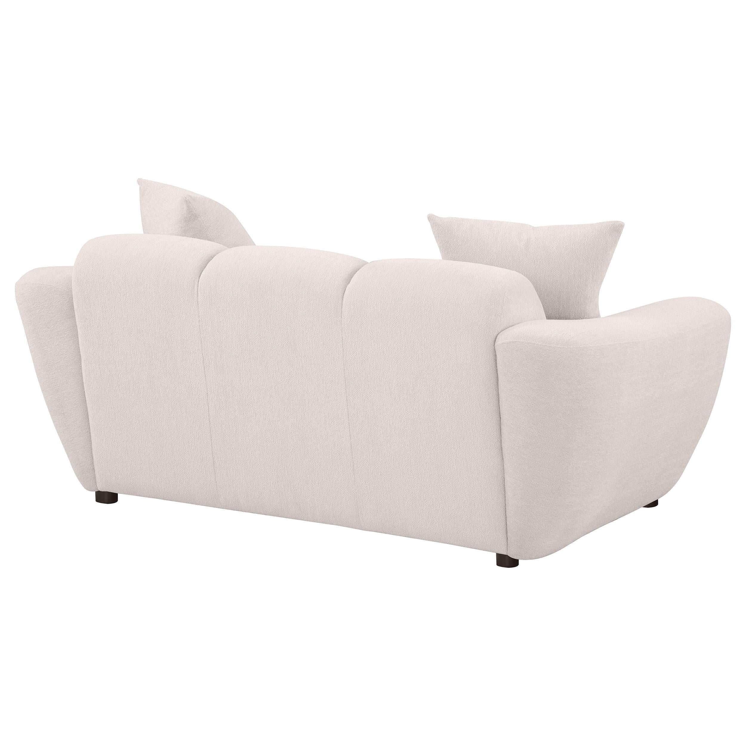  Coaster Furniture Destino 509302 Chenille Upholstered Splayed Arm Loveseat - Greige IMAGE 6