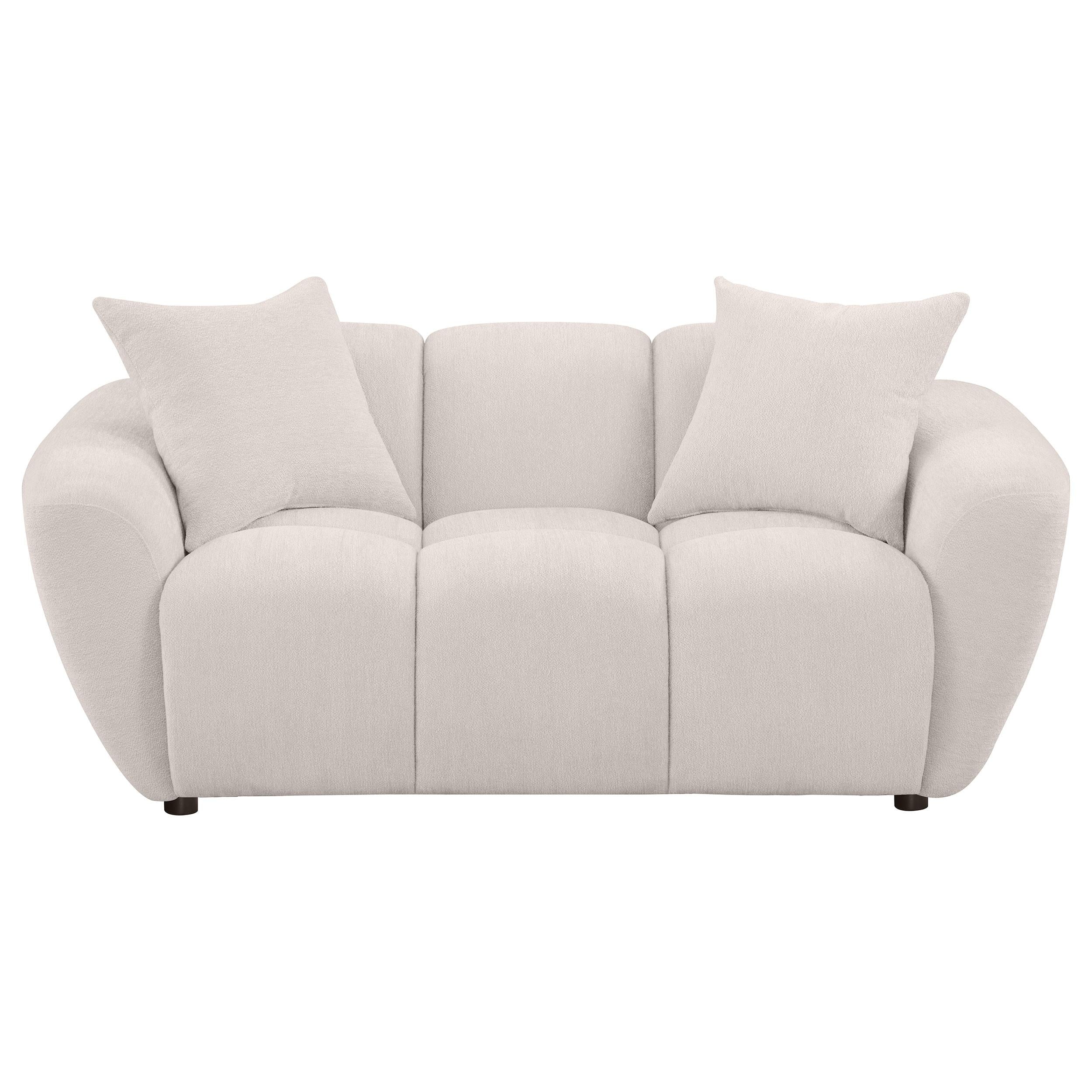  Coaster Furniture Destino 509302 Chenille Upholstered Splayed Arm Loveseat - Greige IMAGE 7