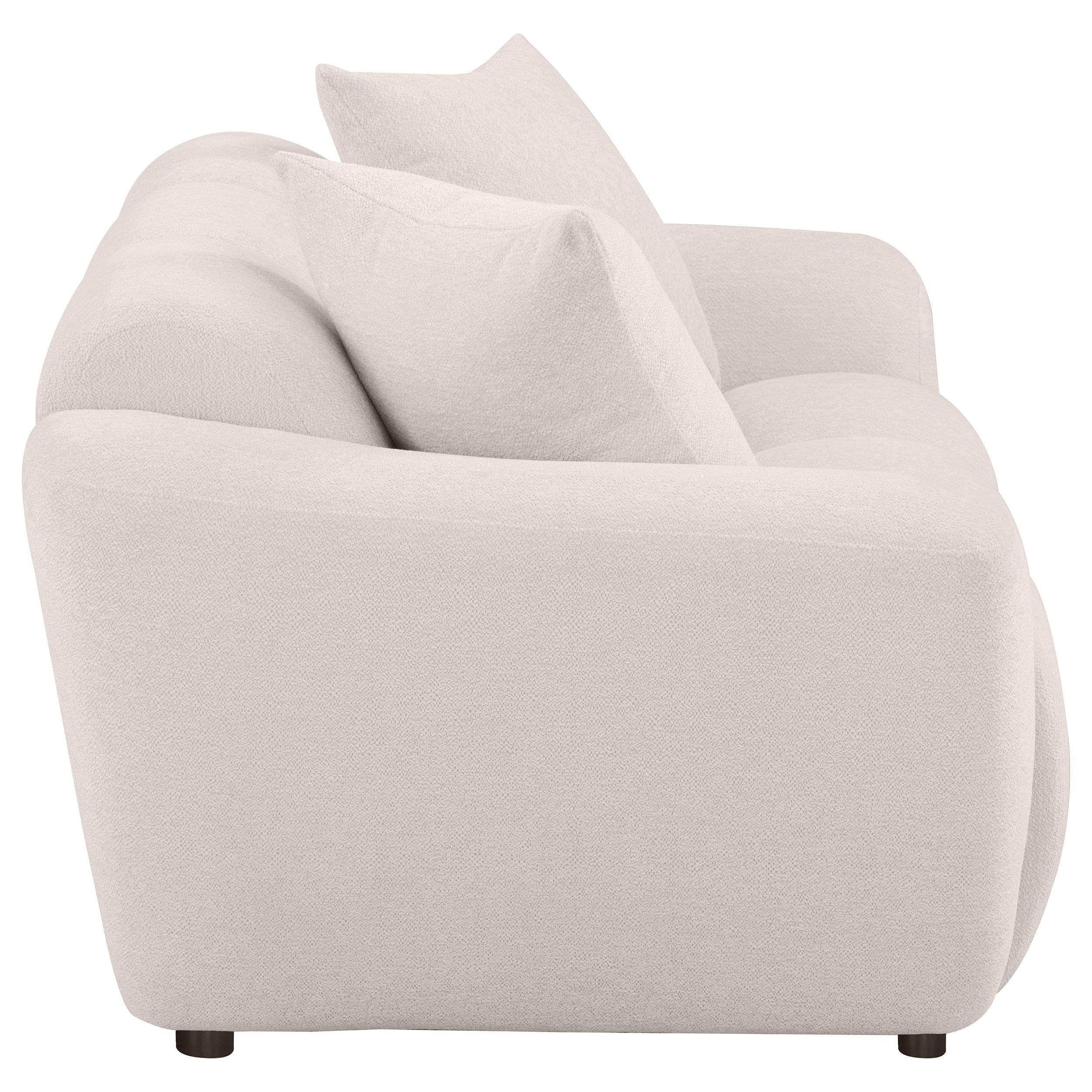  Coaster Furniture Destino 509302 Chenille Upholstered Splayed Arm Loveseat - Greige IMAGE 9