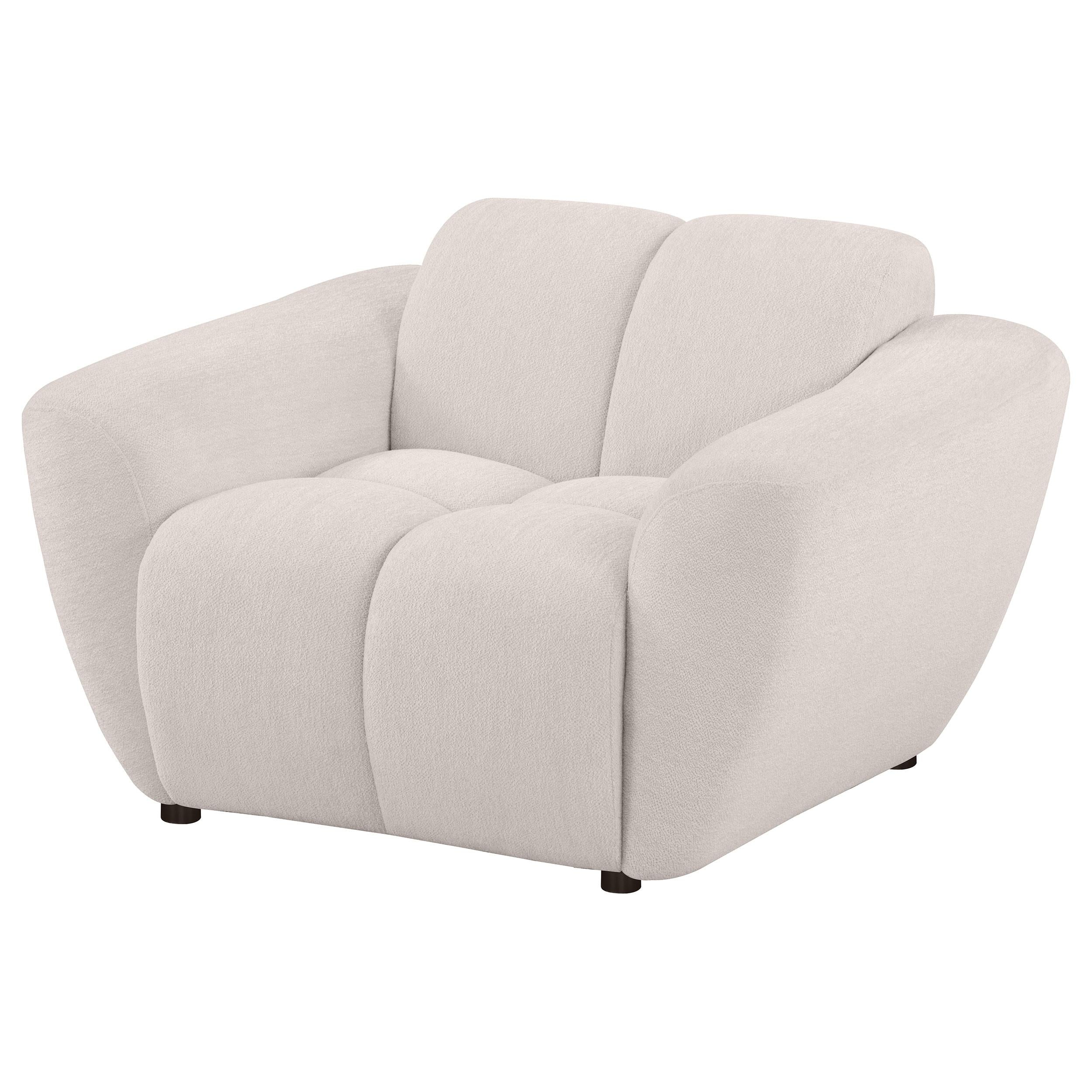  Coaster Furniture Destino 509303 Chenille Upholstered Splayed Arm Accent Chair - Greige IMAGE 3