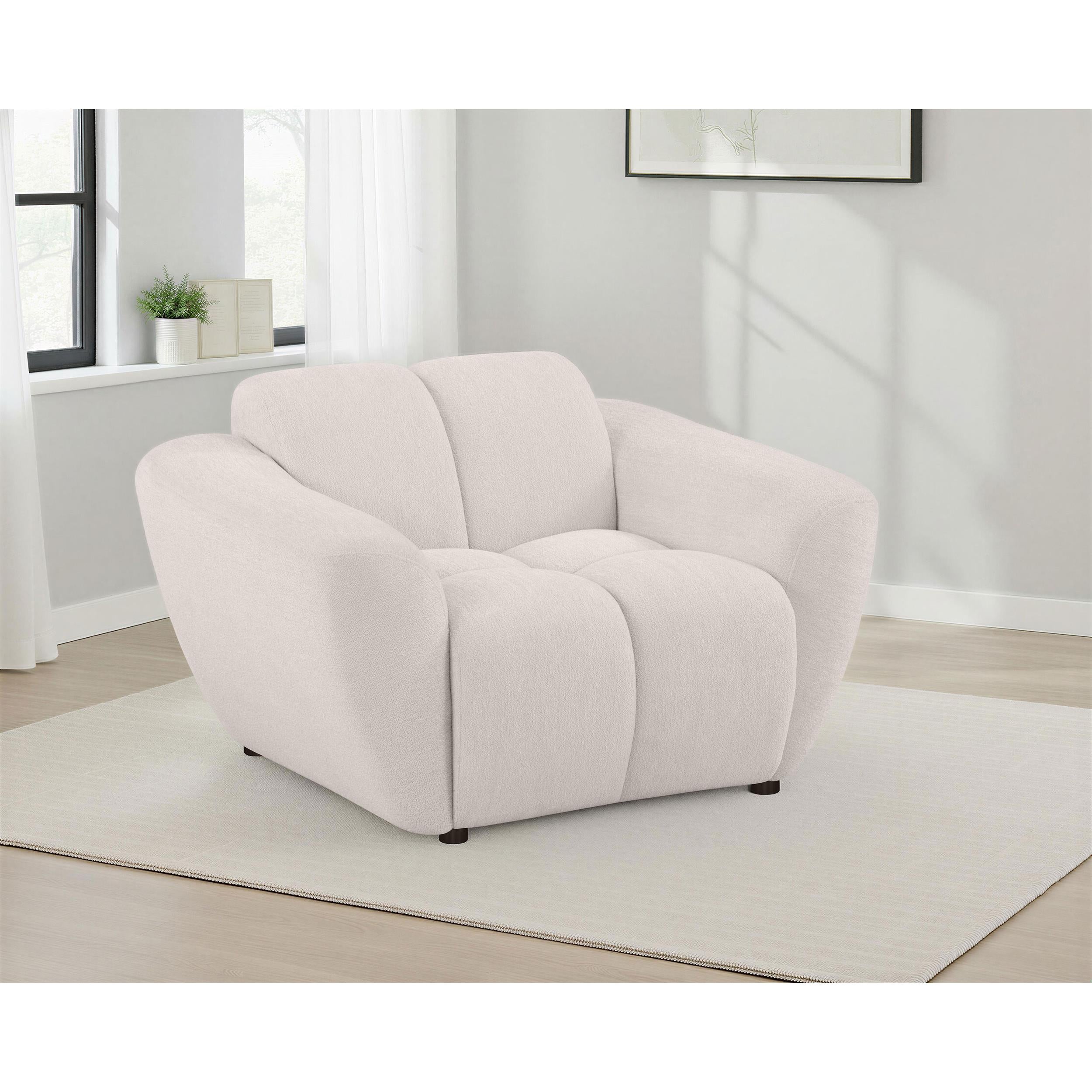  Coaster Furniture Destino 509303 Chenille Upholstered Splayed Arm Accent Chair - Greige IMAGE 4
