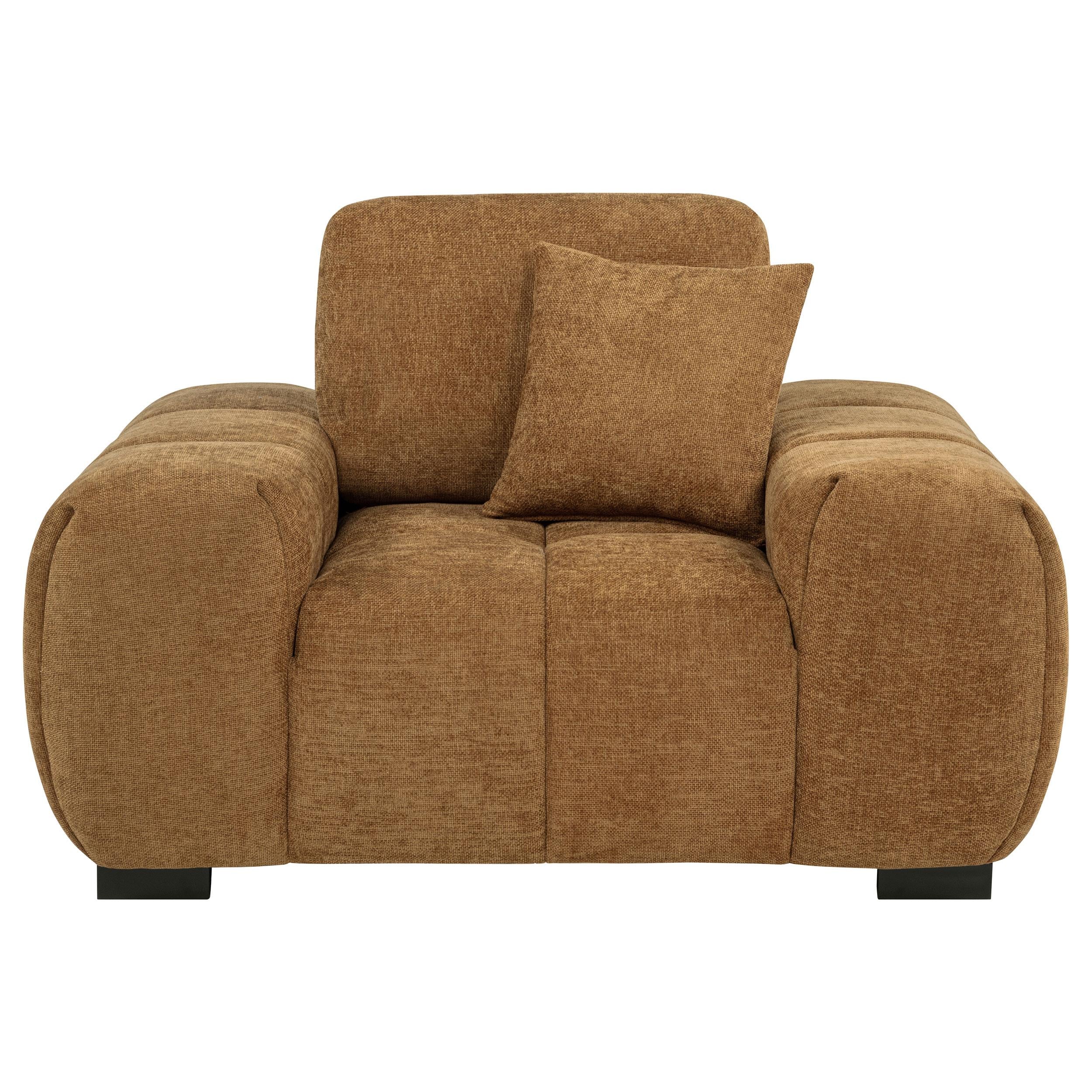  Coaster Furniture Octavia 509343 Upholstered Track Arm Accent Chair - Amber IMAGE 1