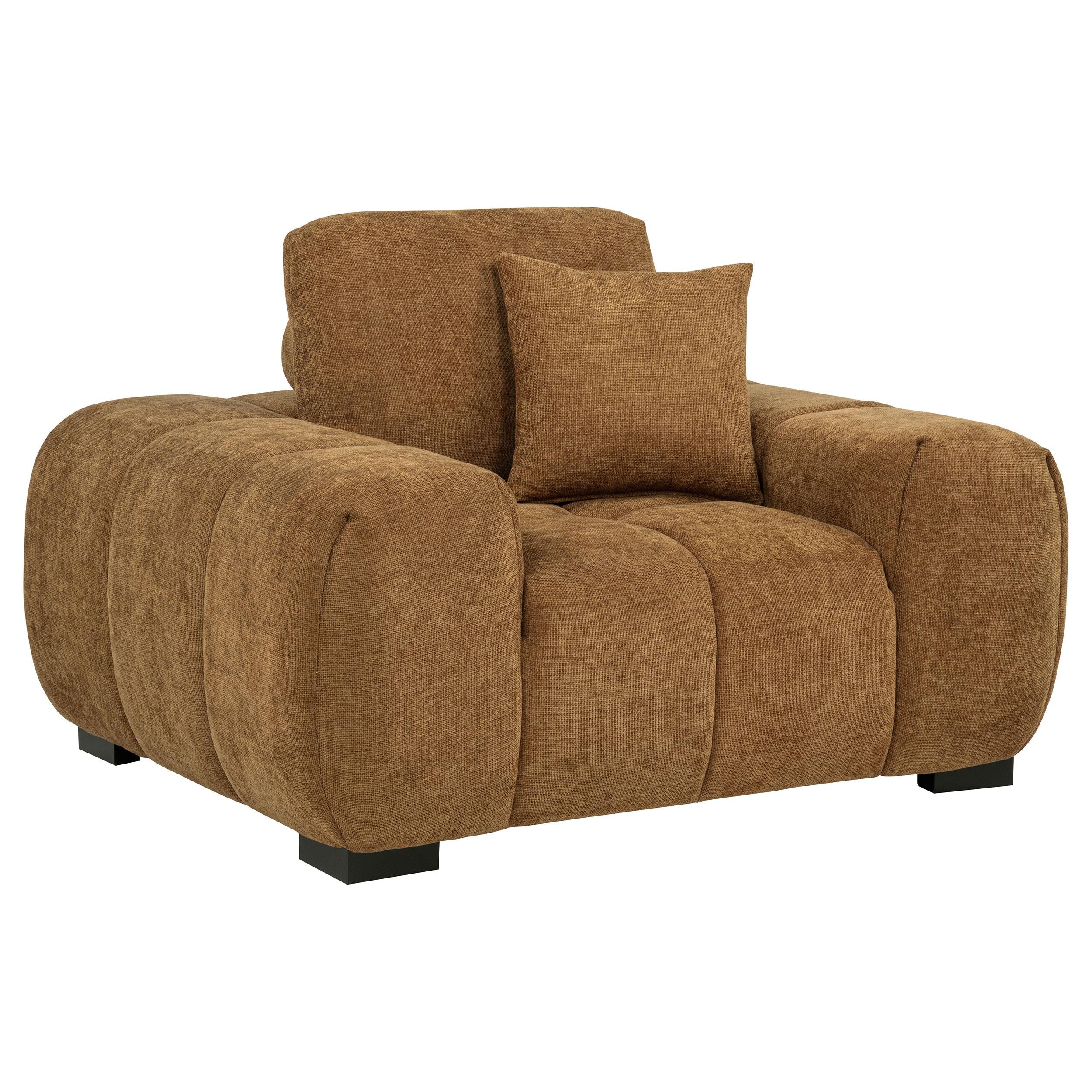  Coaster Furniture Octavia 509343 Upholstered Track Arm Accent Chair - Amber IMAGE 3