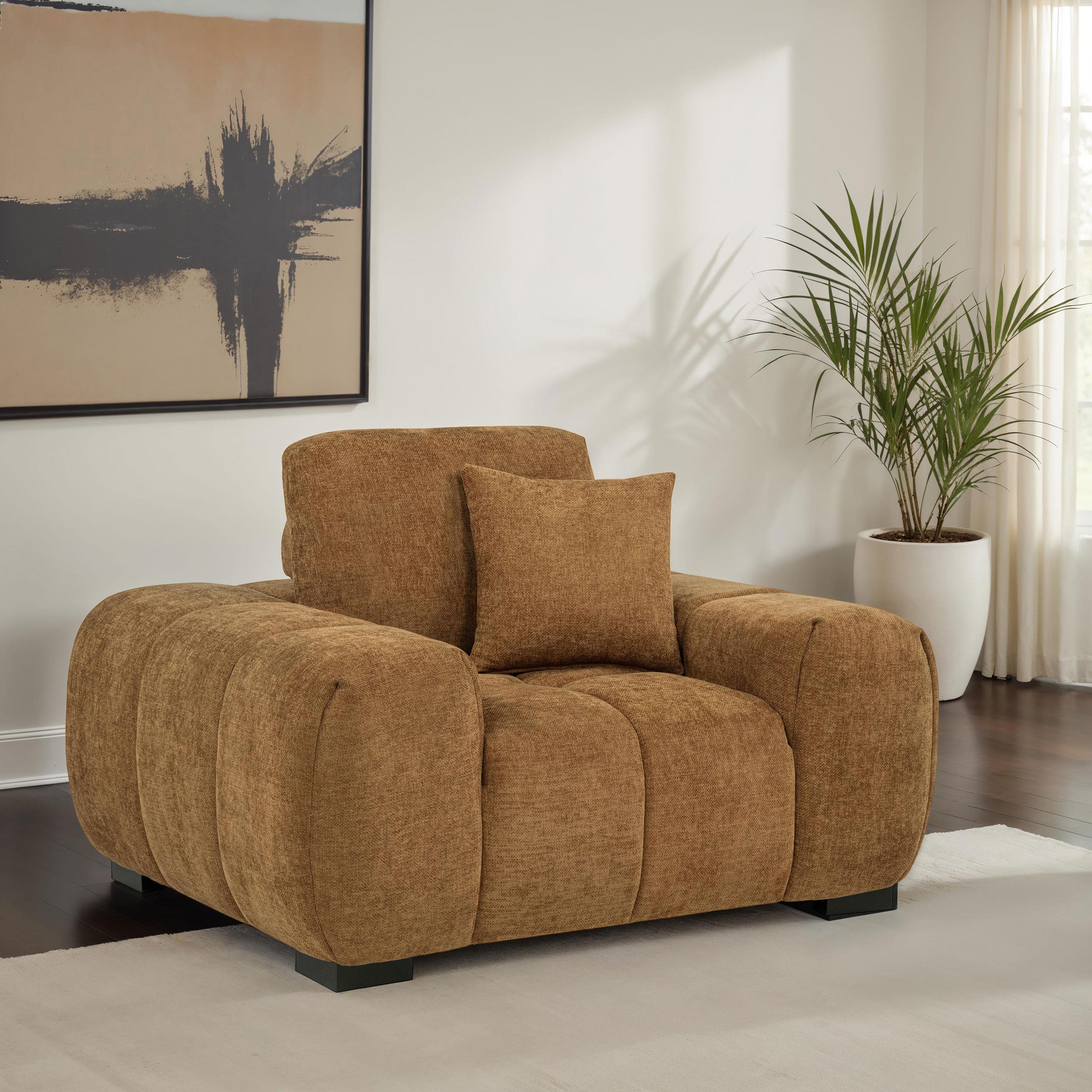  Coaster Furniture Octavia 509343 Upholstered Track Arm Accent Chair - Amber IMAGE 4