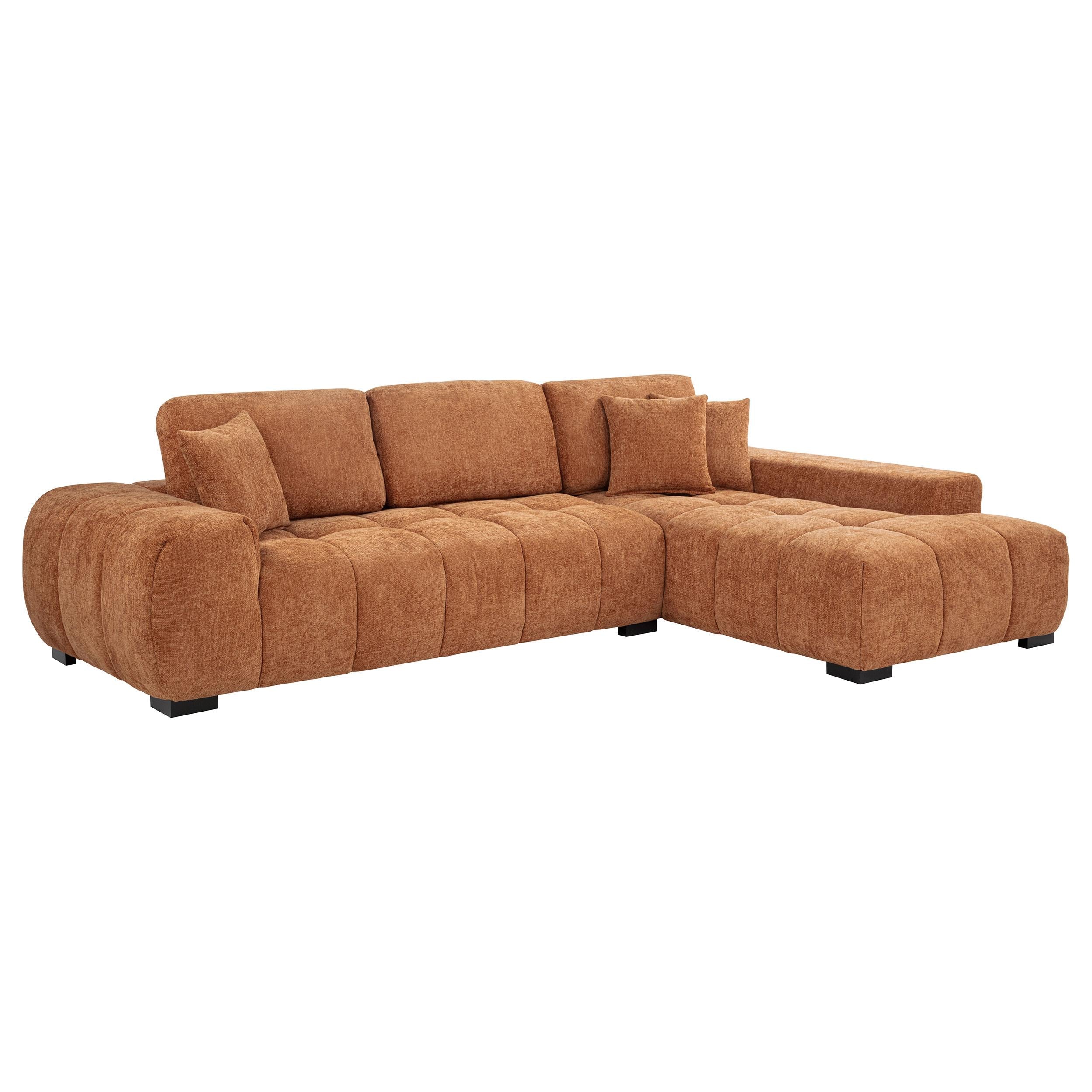  Coaster Furniture Octavia 509350 Upholstered Sectional Chaise Sofa - Orange IMAGE 1