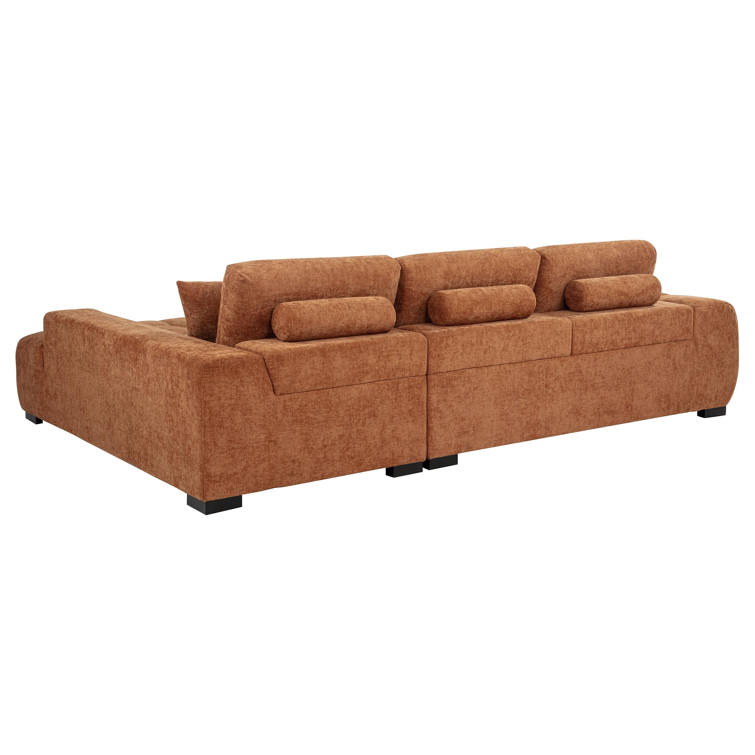  Coaster Furniture Octavia 509350 Upholstered Sectional Chaise Sofa - Orange IMAGE 3