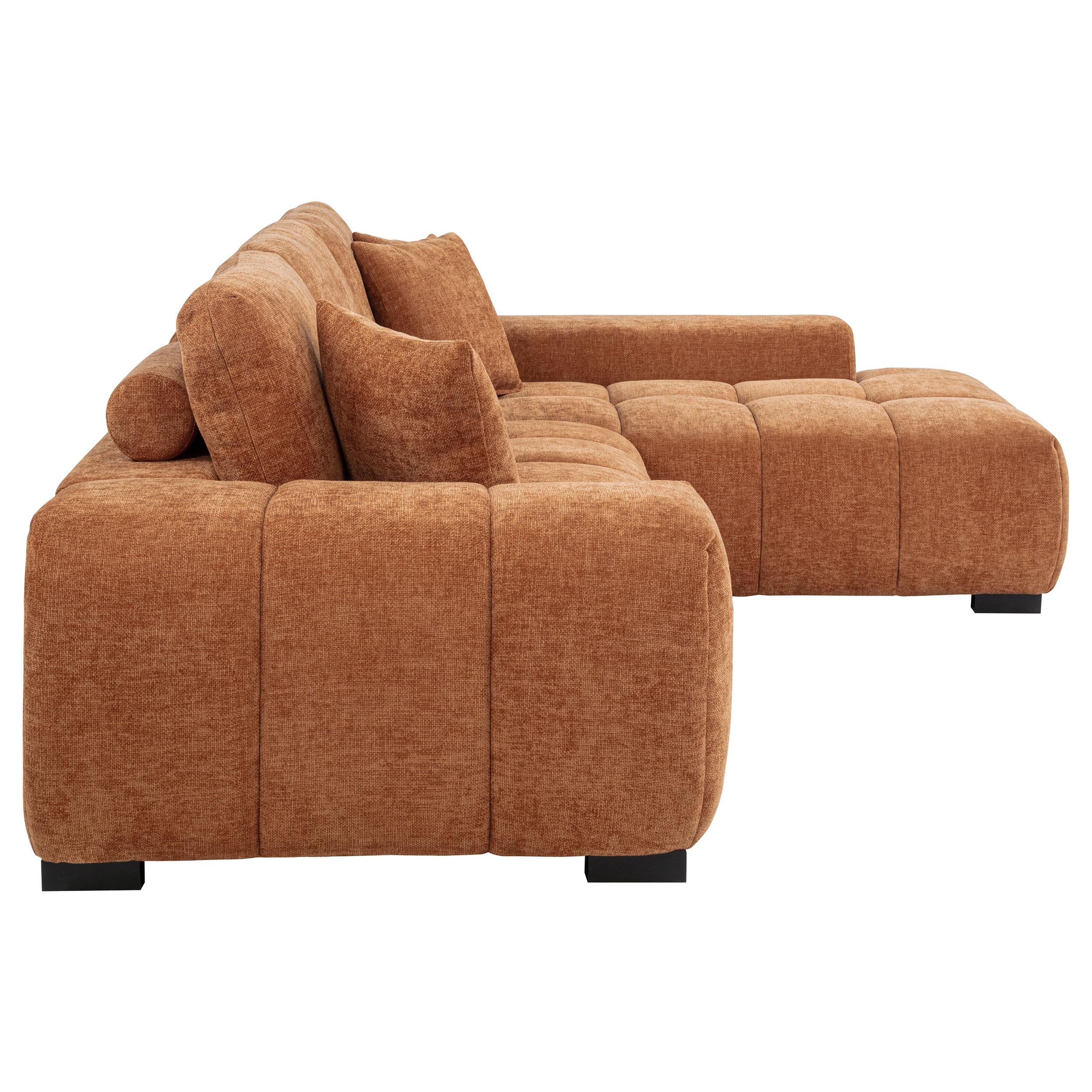  Coaster Furniture Octavia 509350 Upholstered Sectional Chaise Sofa - Orange IMAGE 8