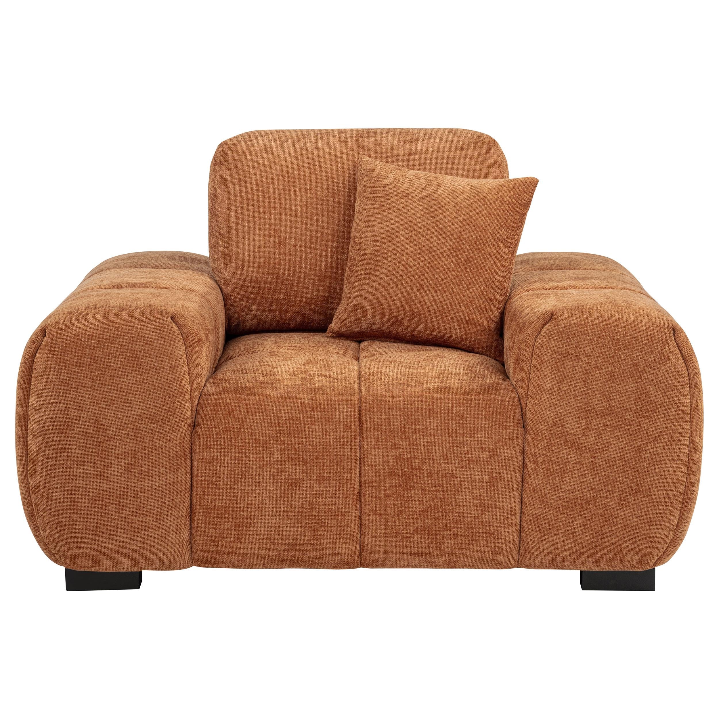  Coaster Furniture Octavia 509353 Upholstered Track Arm Accent Chair - Orange IMAGE 1